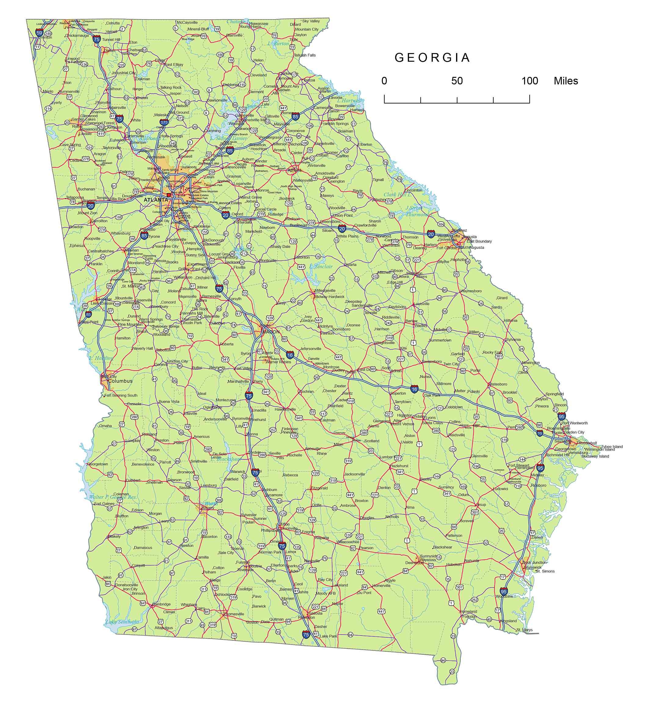 printable map of georgia