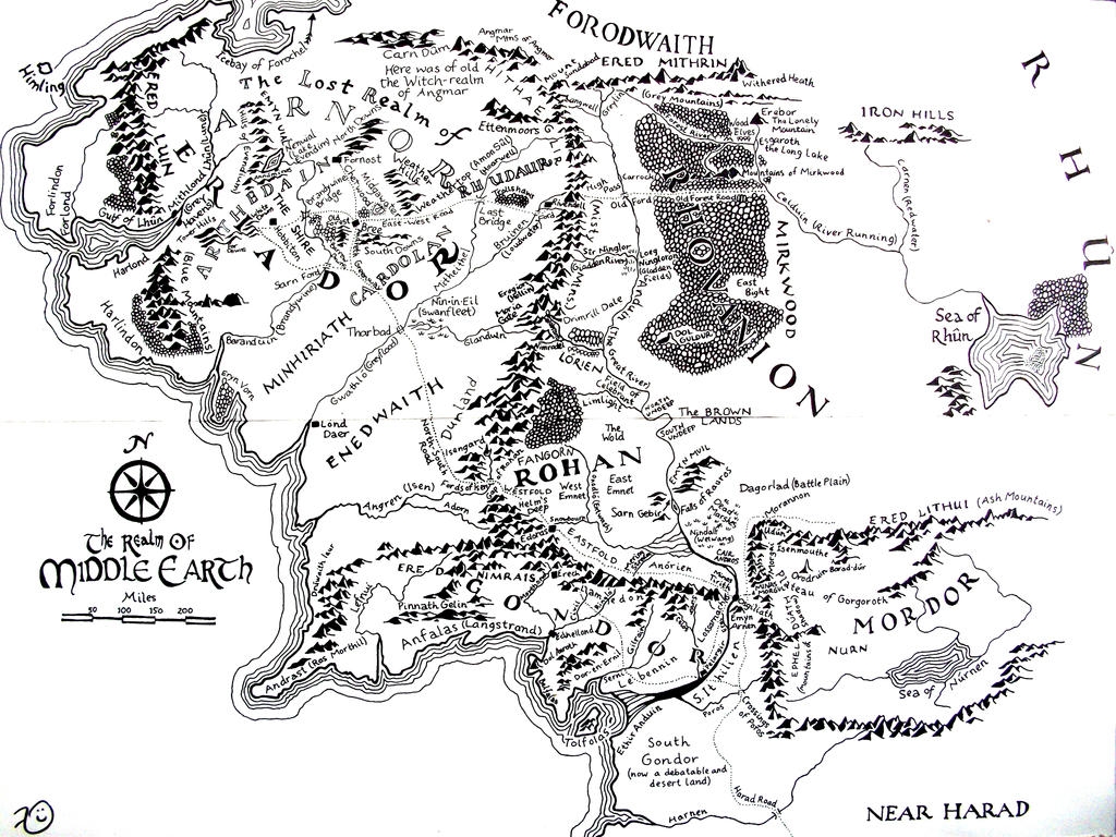 High Resolution Map Of Middle earth R lotr