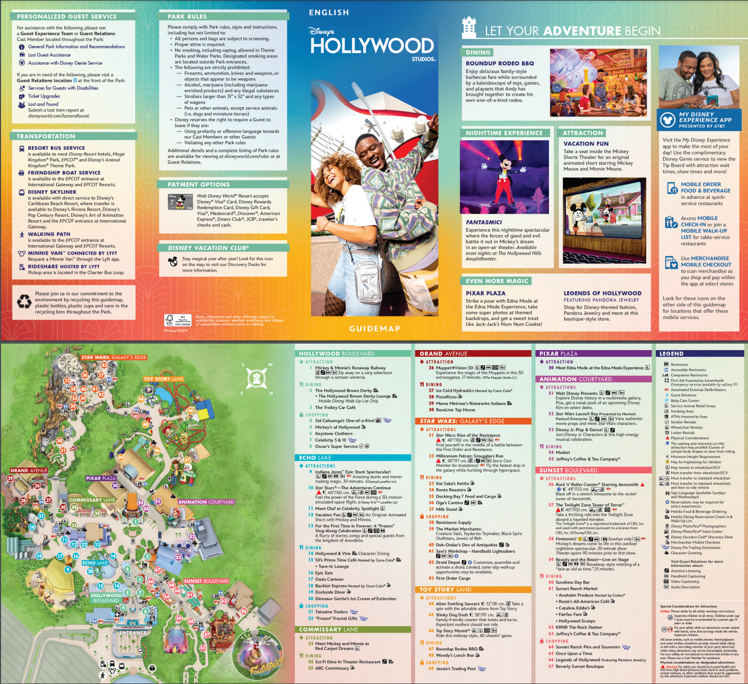 Disney Hollywood Studios Printable Map