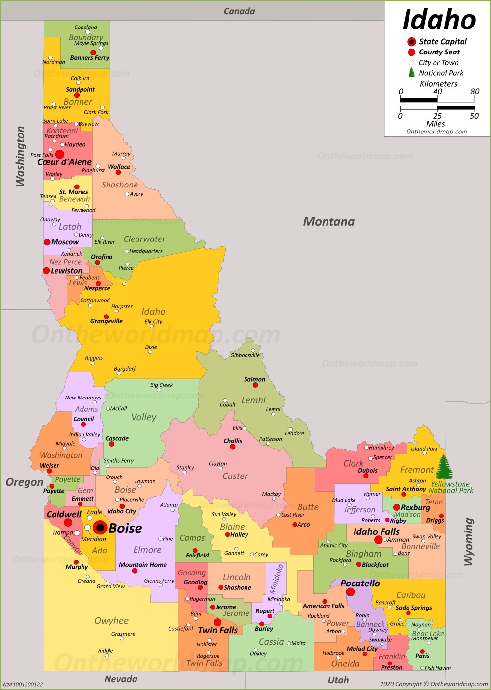 Idaho State Map USA Maps Of Idaho ID 