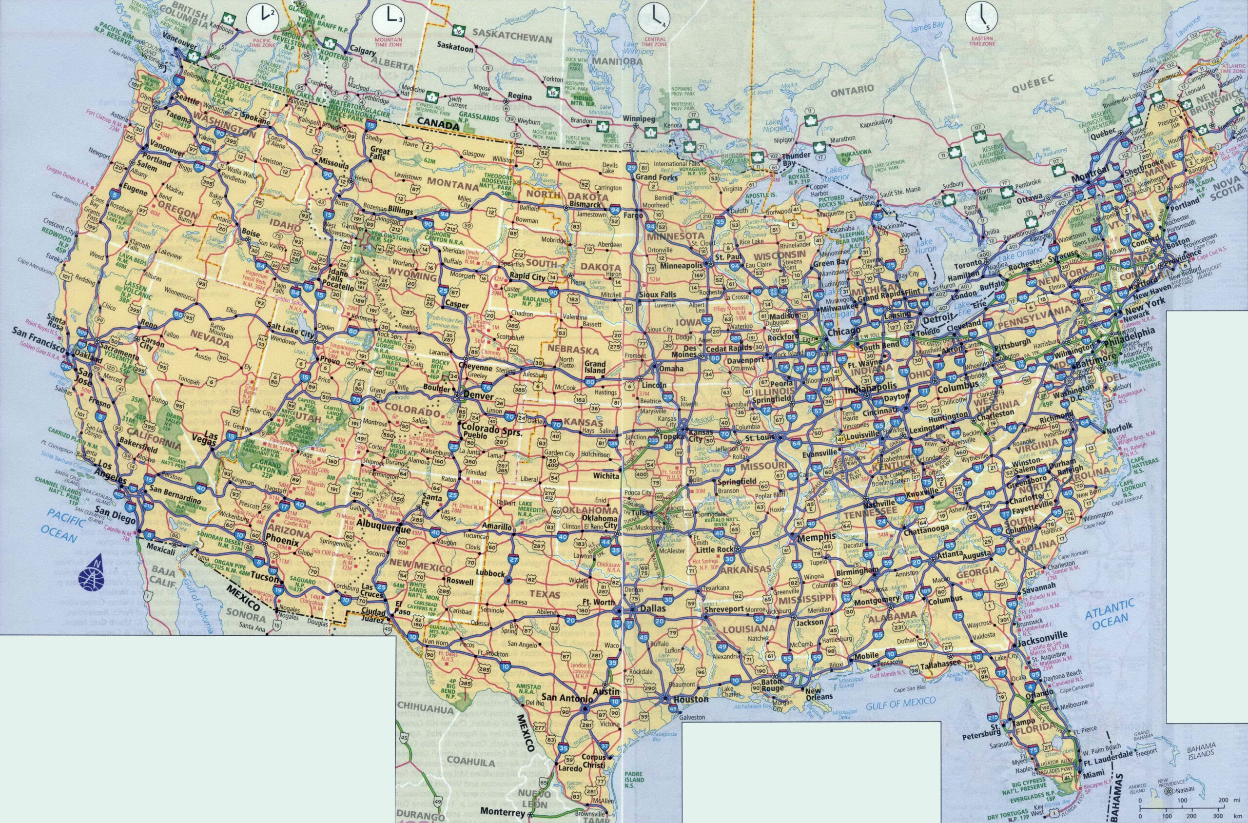 united states highway map printable