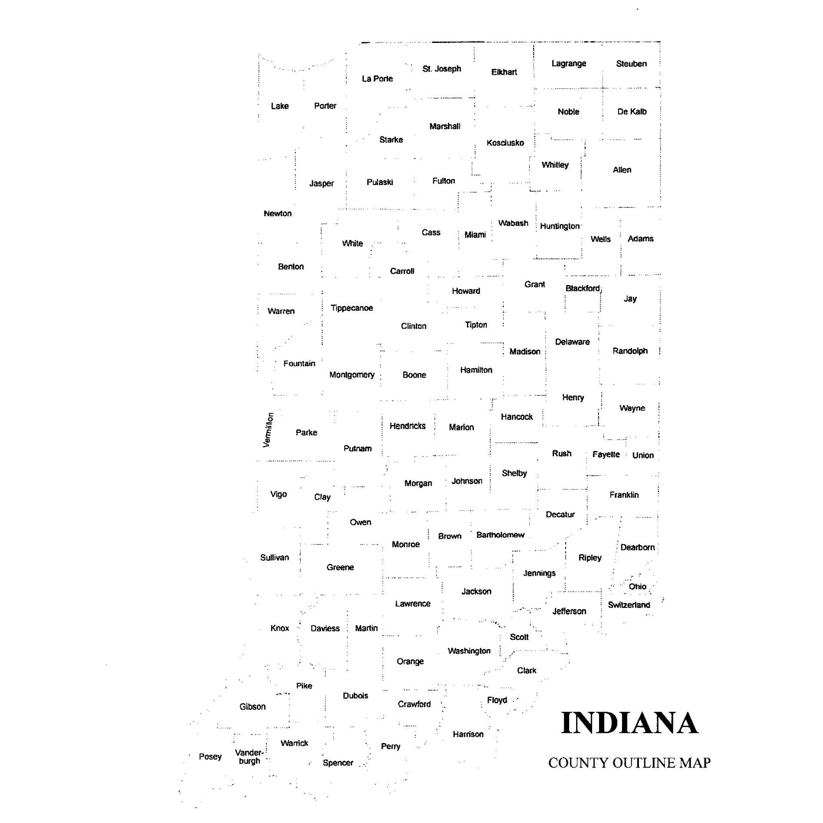Indiana County Map Jigsaw Genealogy
