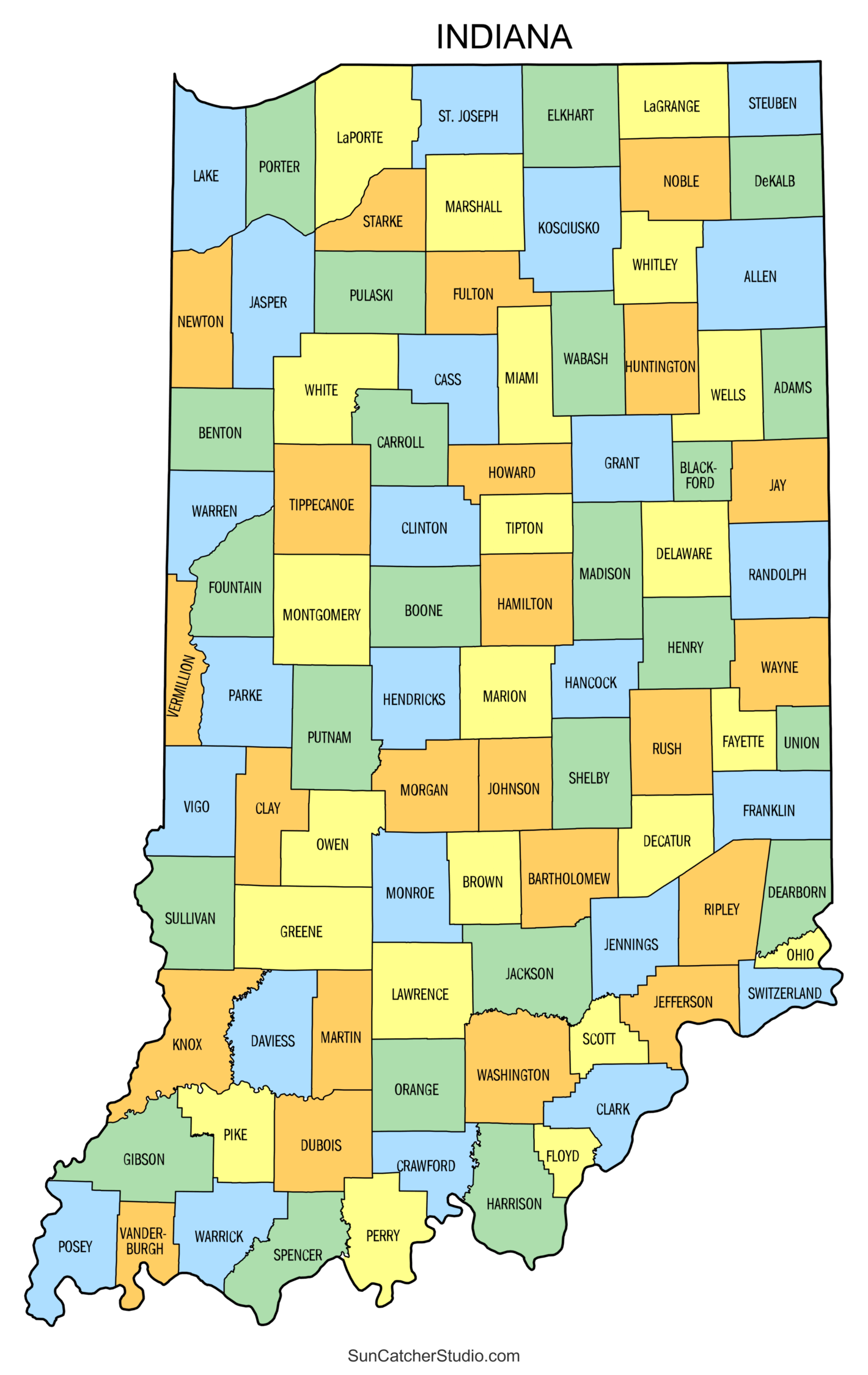 Indiana County Map Printable