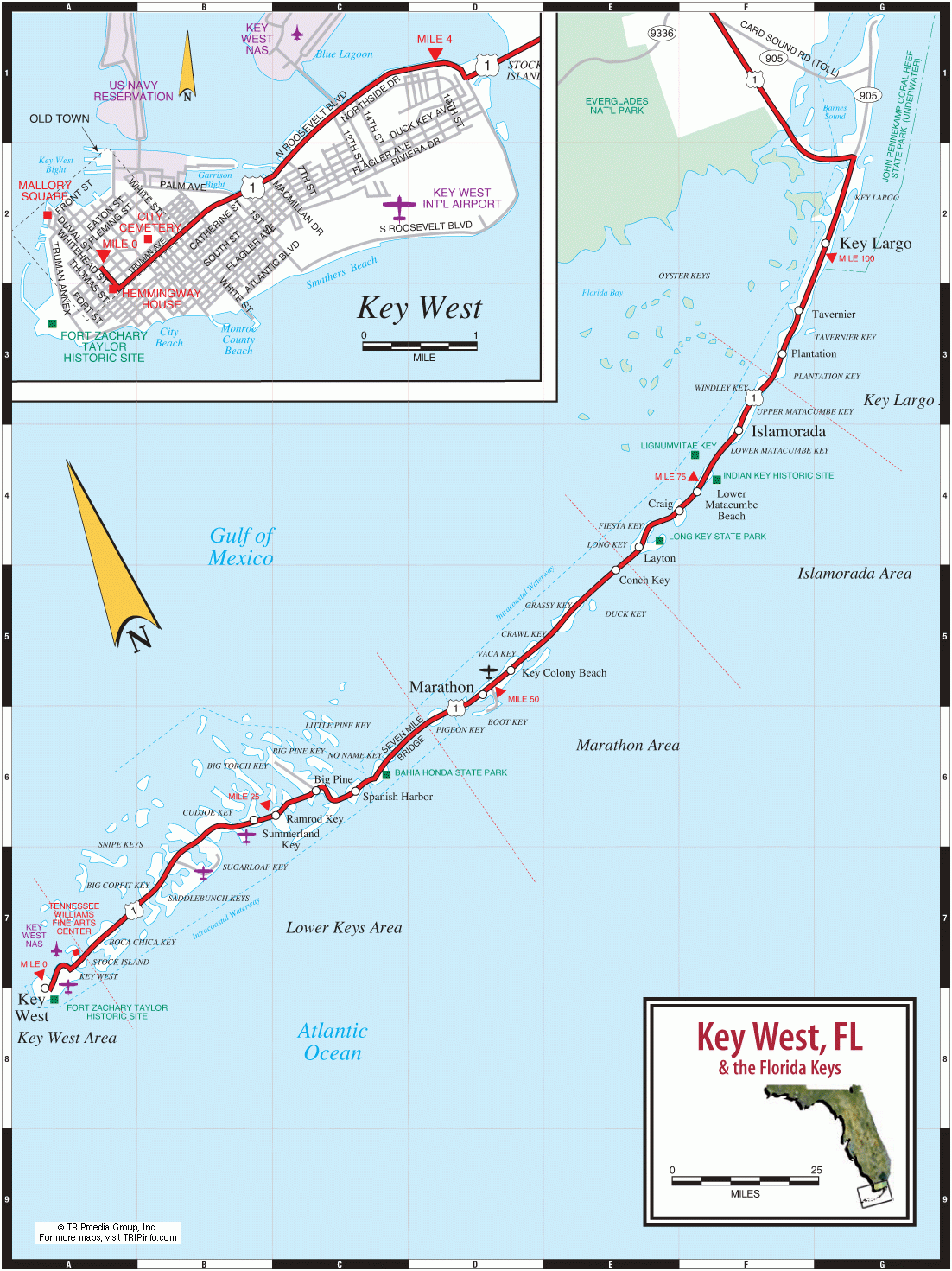 Printable Map Of Florida Keys