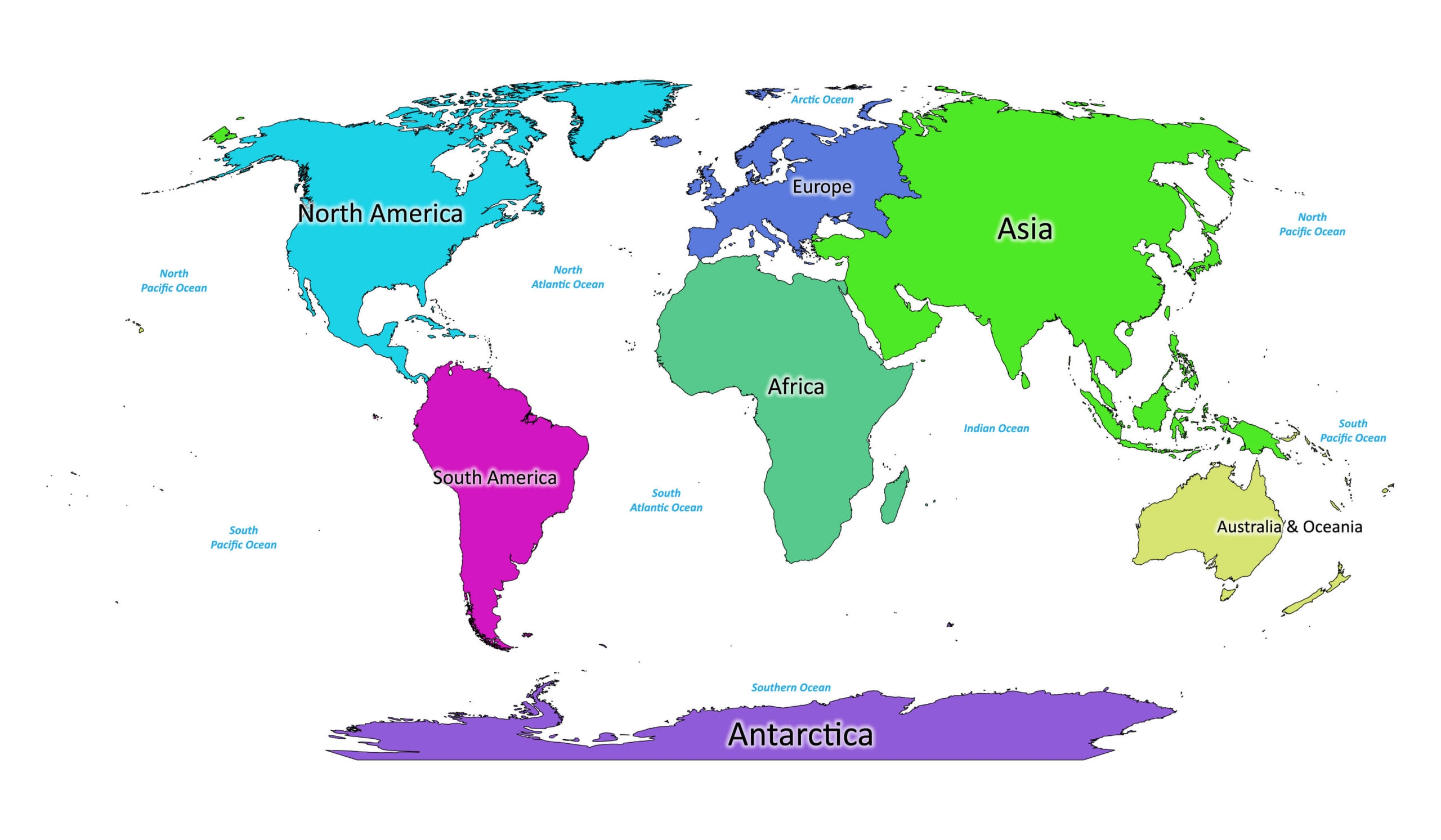 continents printable map