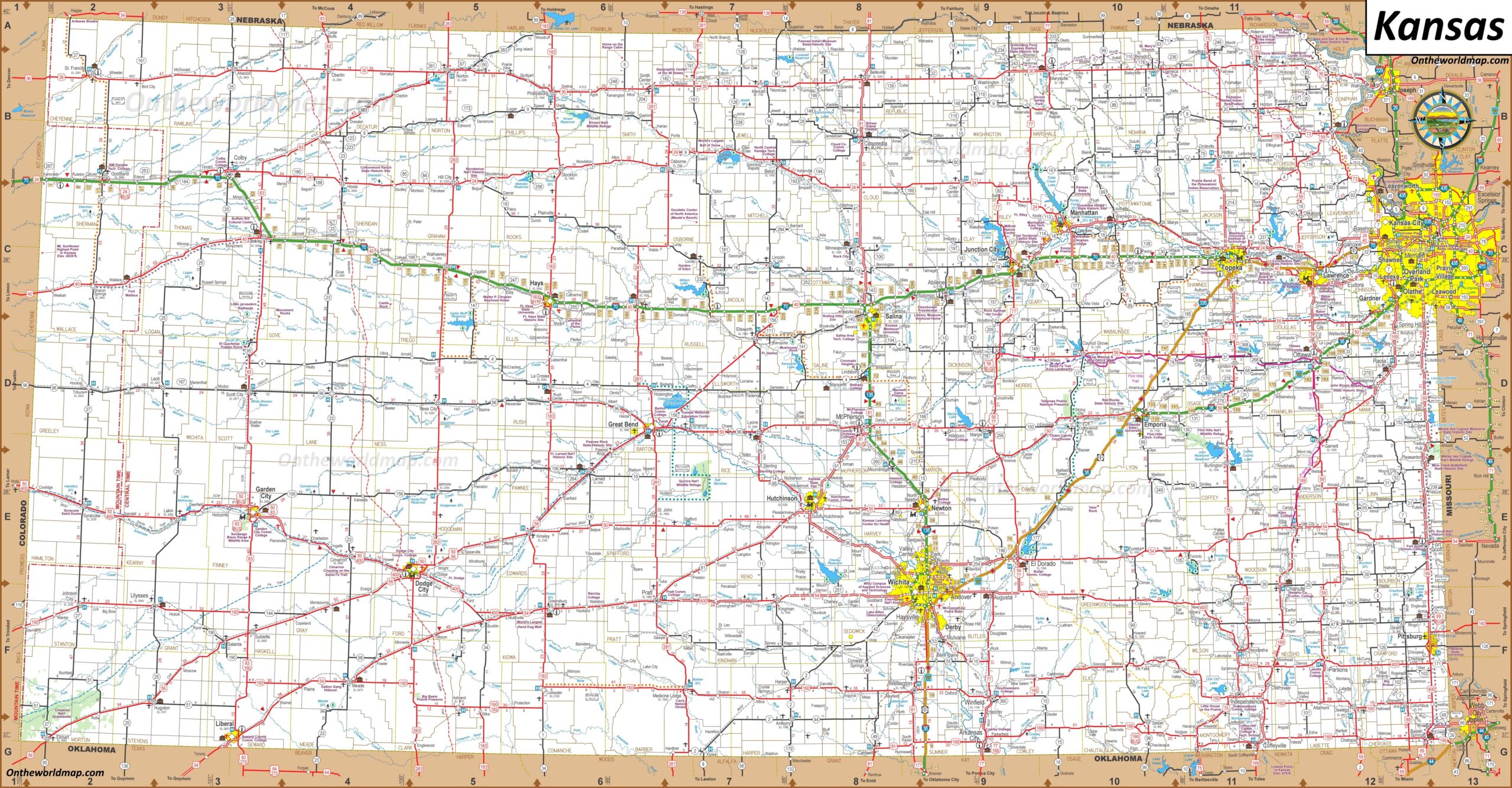 printable map of kansas