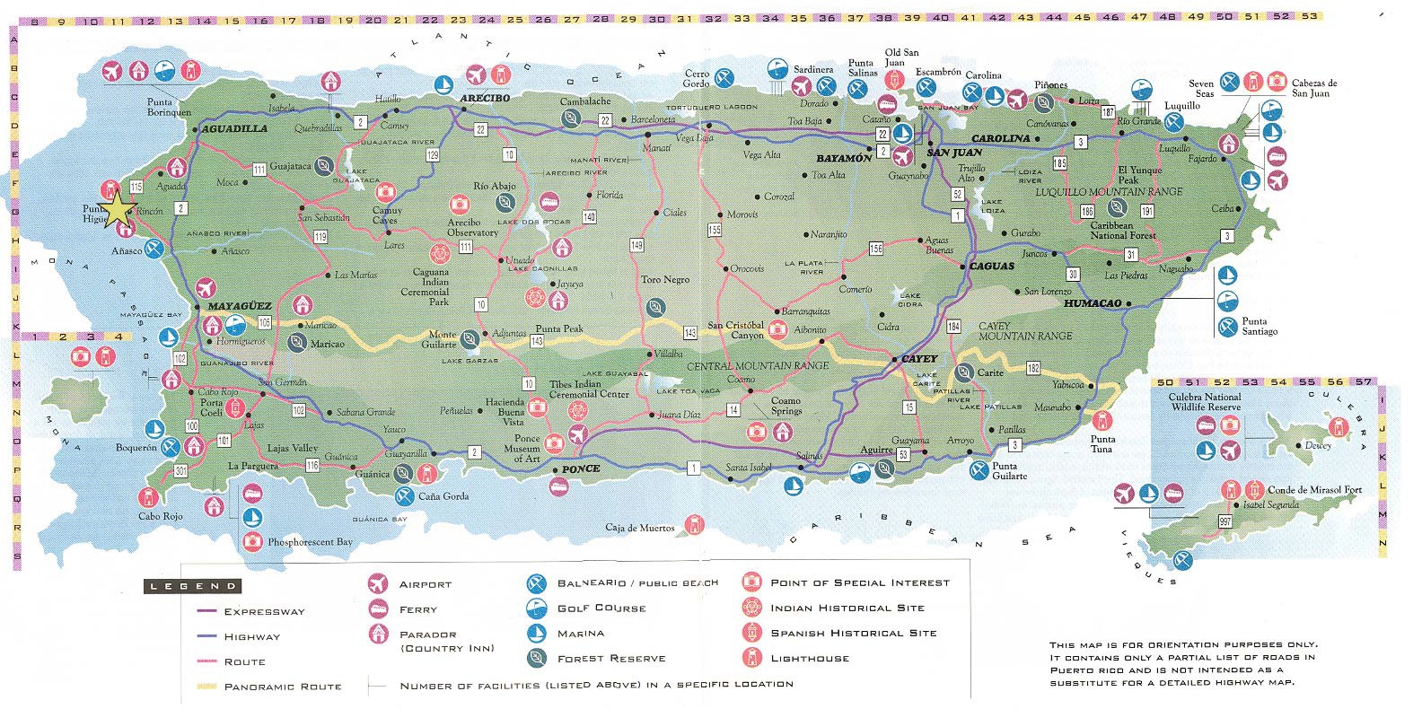 Large Detailed Road And Tourist Map Of Puerto Rico Puerto Rico Large Detailed Road And Tourist Map Vidiani Maps Of All Countries In One Place