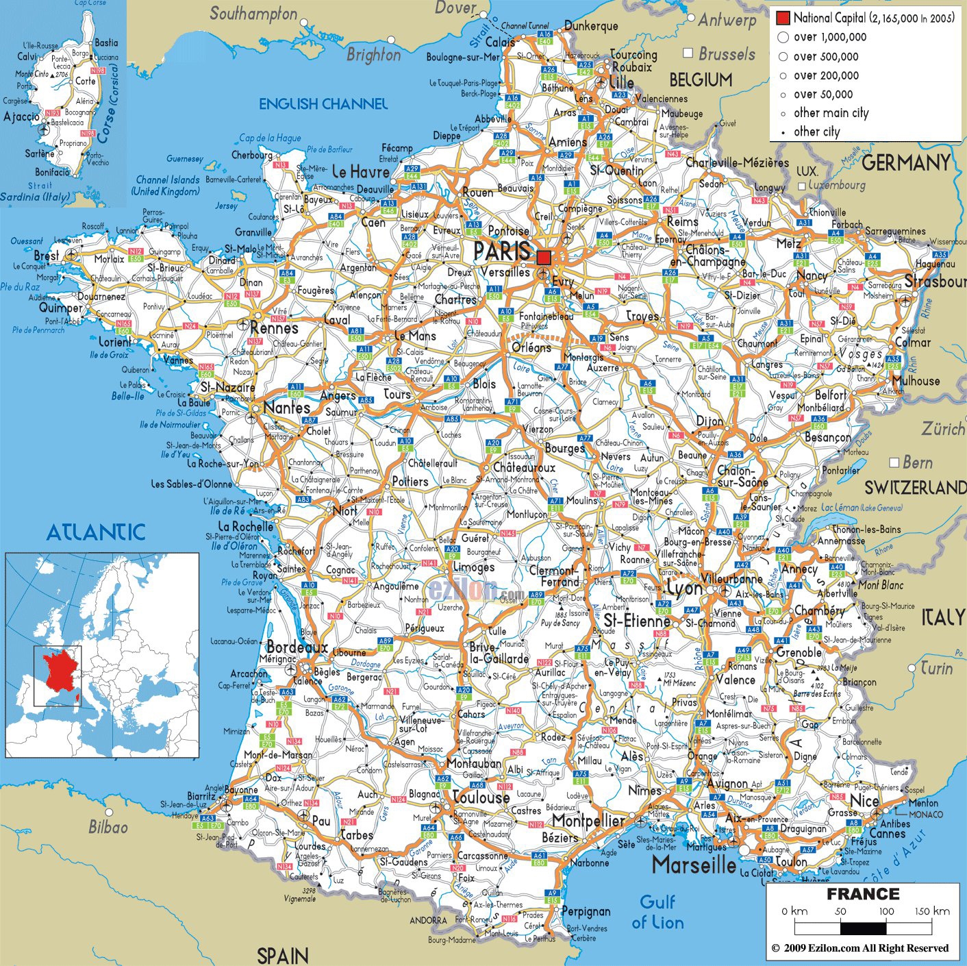 printable map france