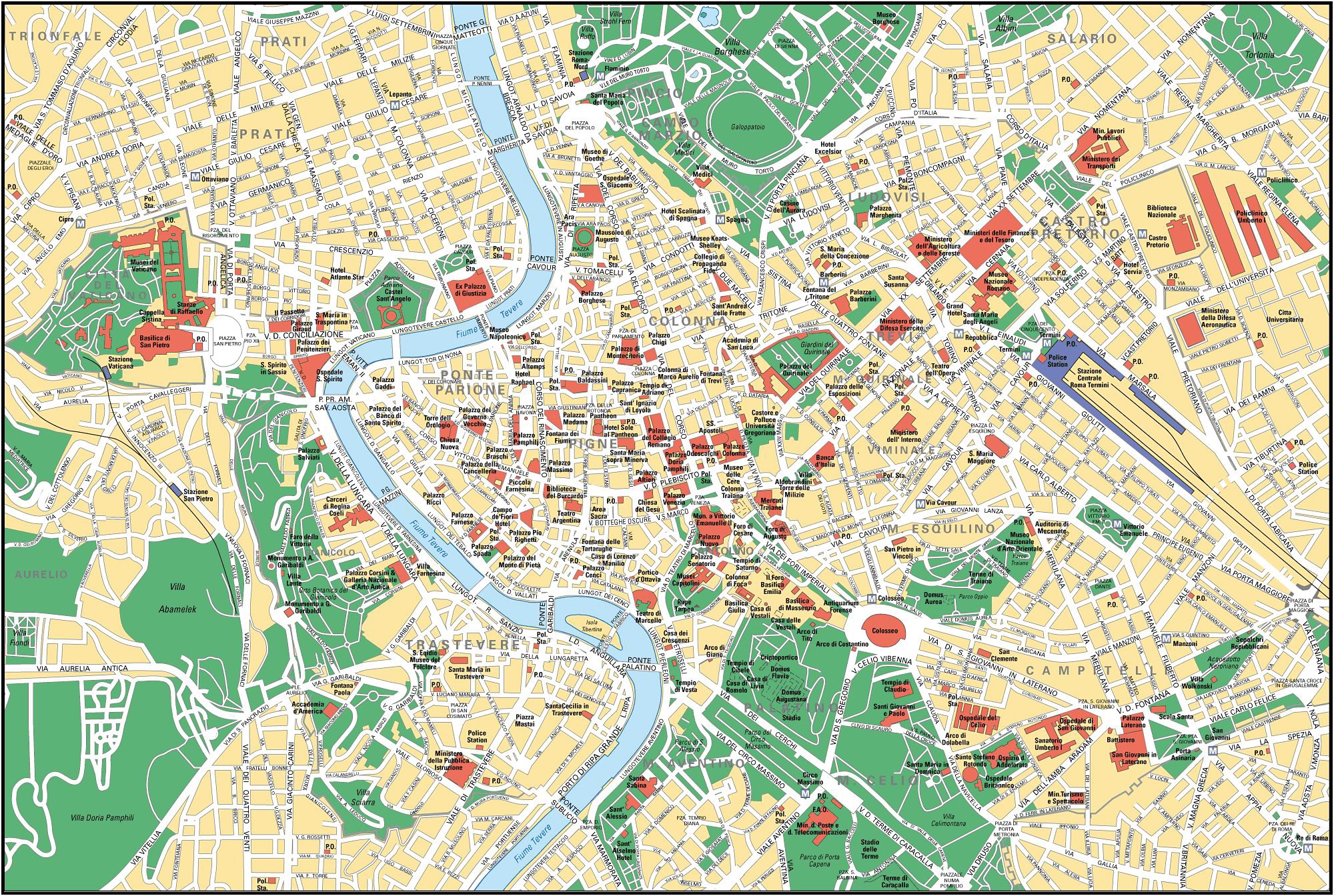 city map of rome printable