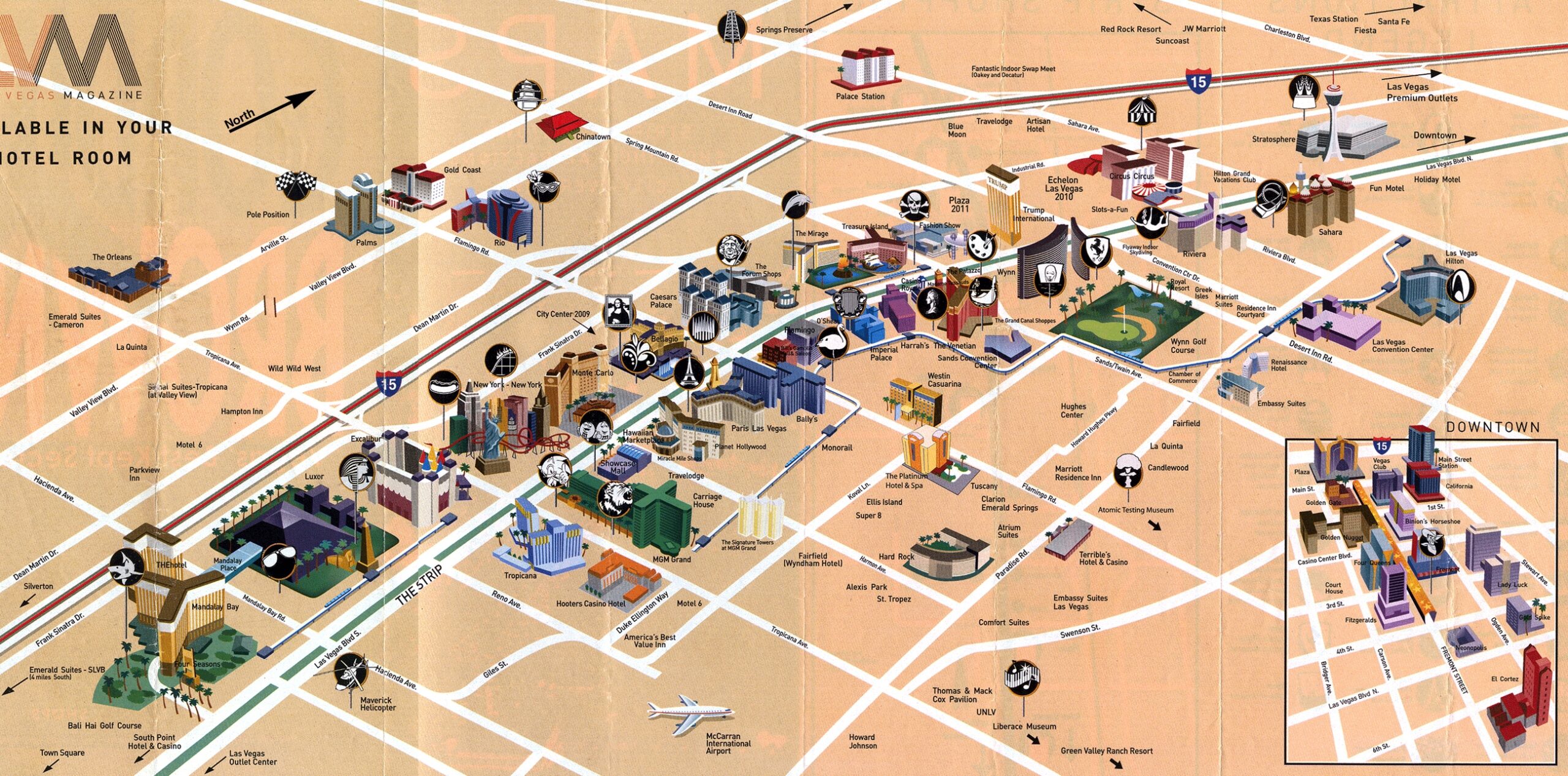 Large Detailed Tourist Map Of Las Vegas City Vidiani Maps Of All Countries In One Place