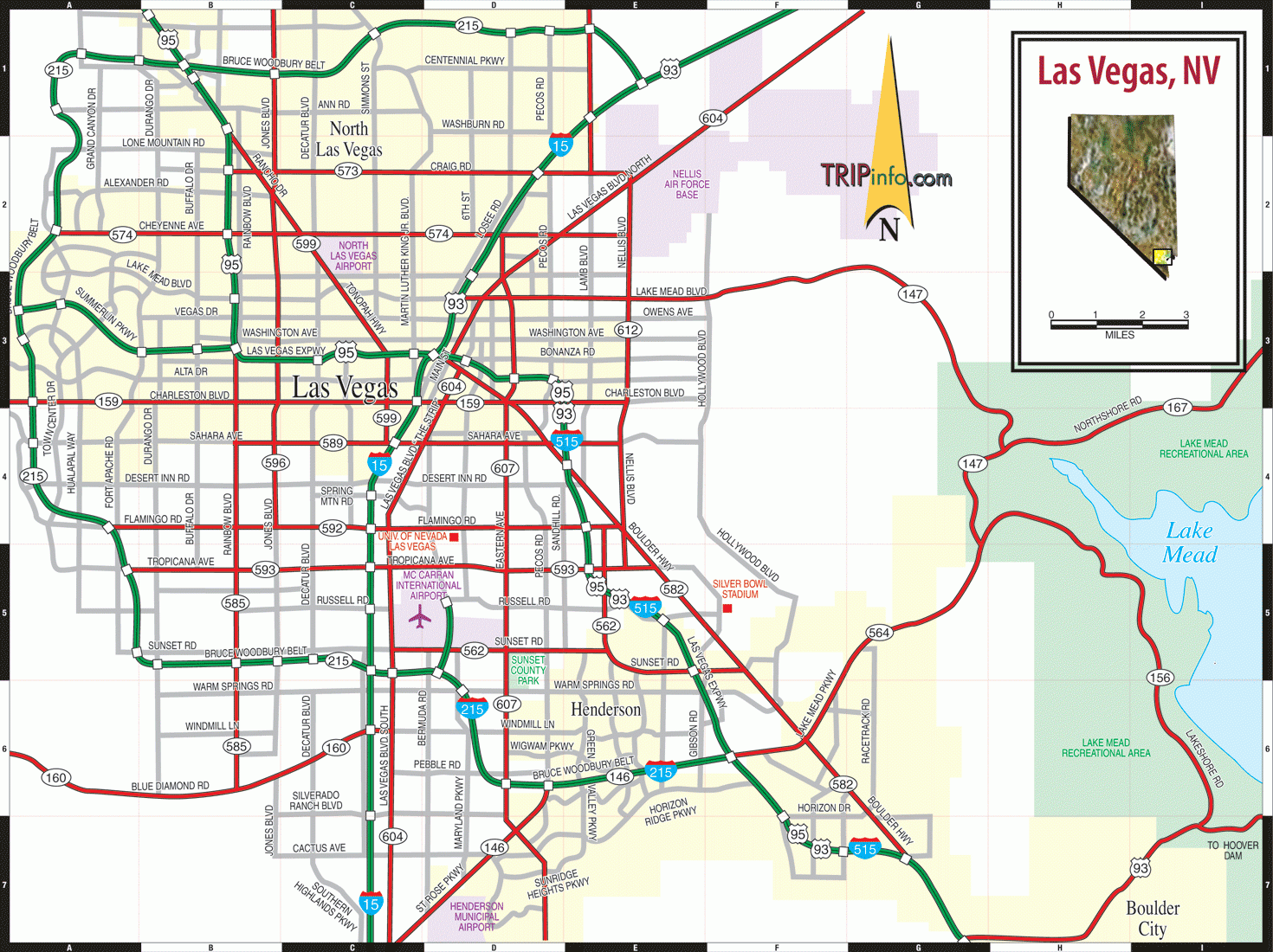 las vegas printable map