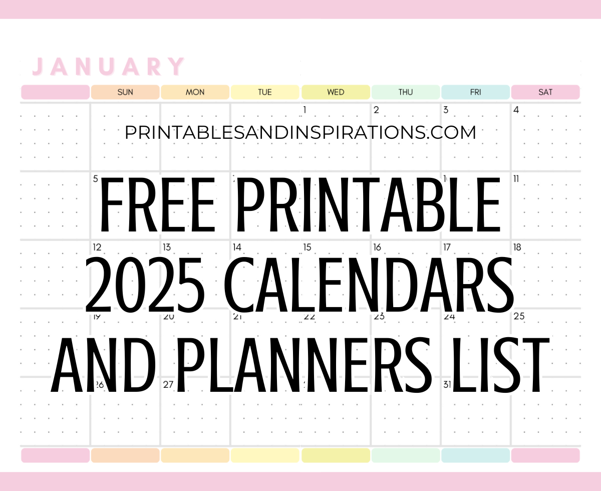 Monthly 2025 Calendar Printable With Goals