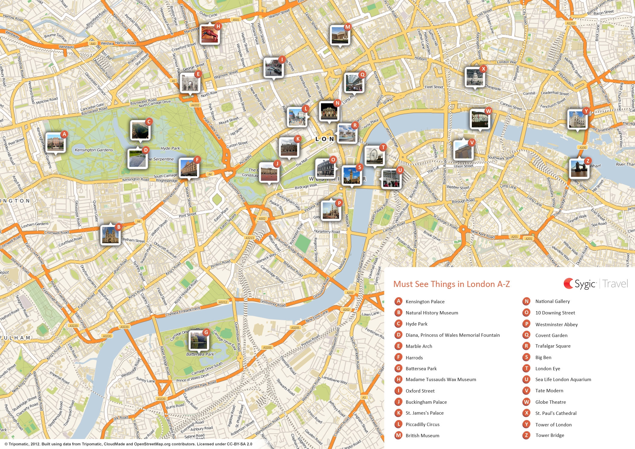 London Sightseeing Map Printable