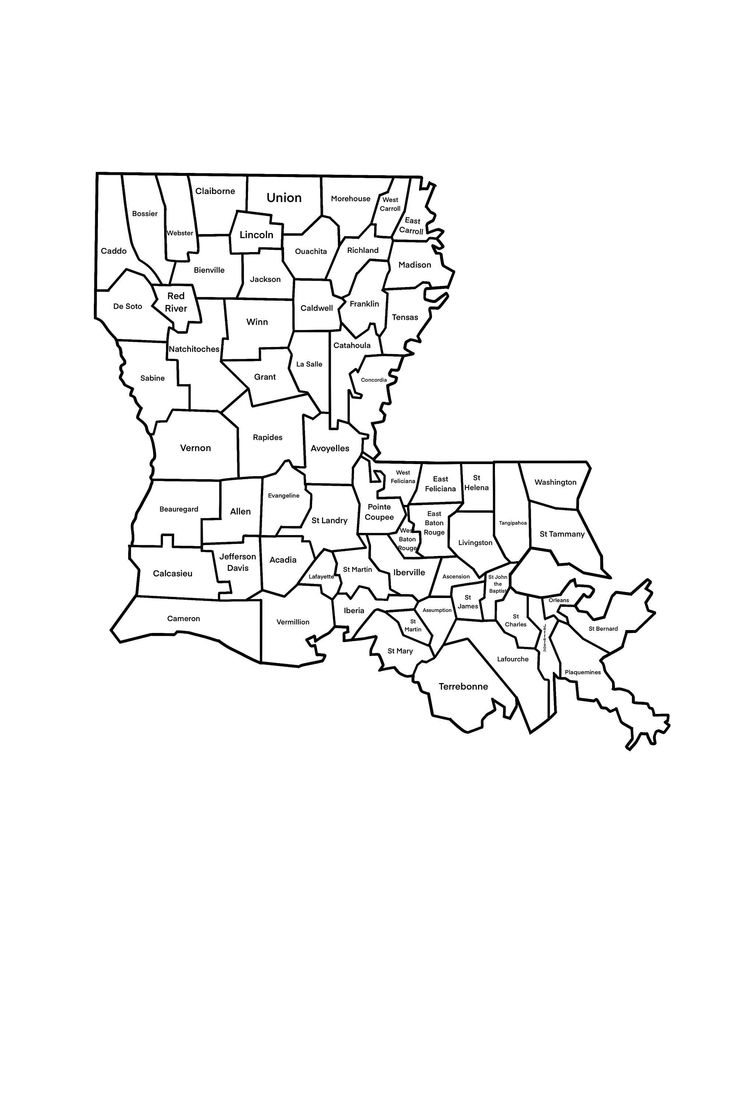 louisiana parish map printable