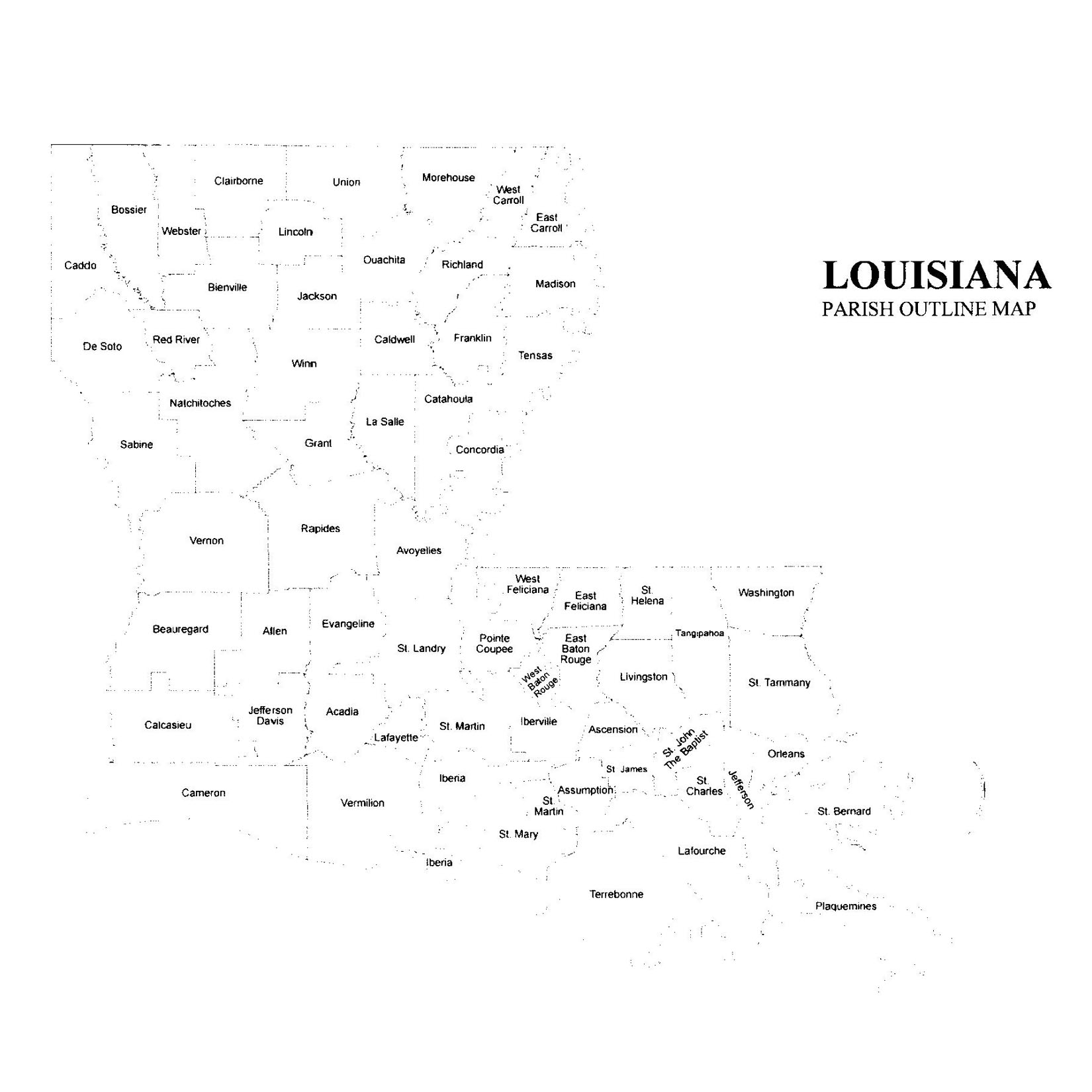 printable louisiana parish map