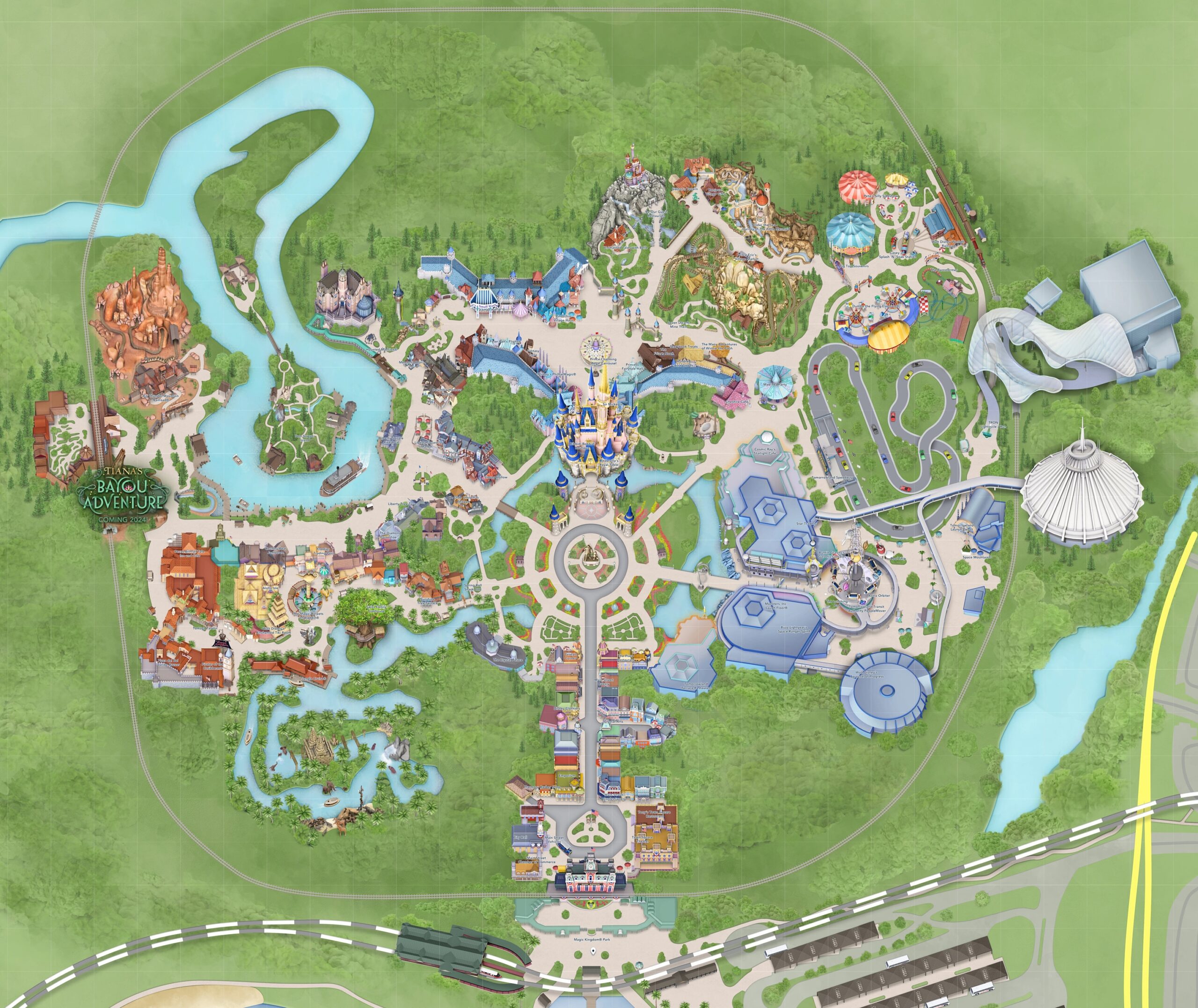Magic Kingdom Park Map Updated For July 2023 Etsy