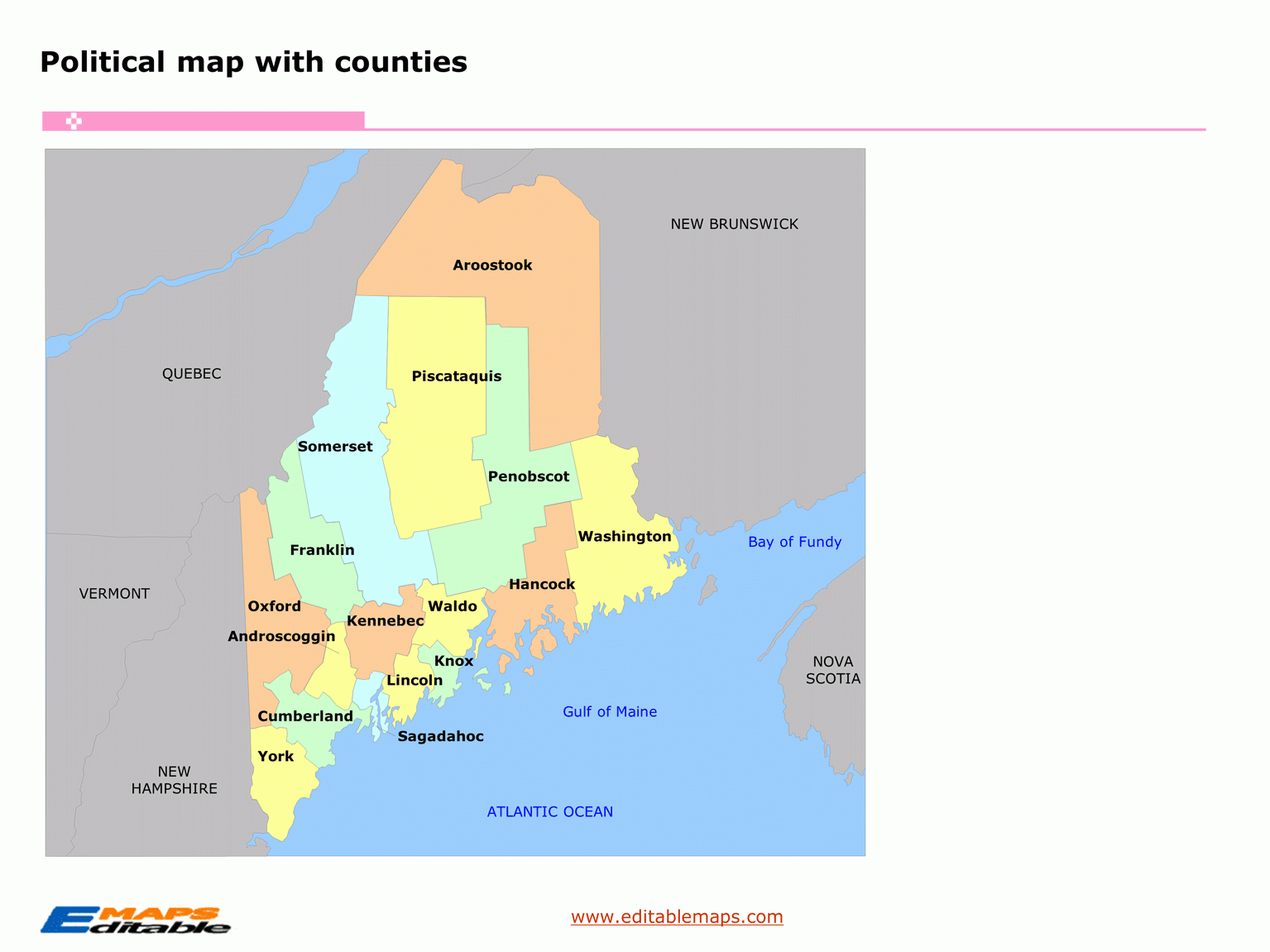 maine county map printable