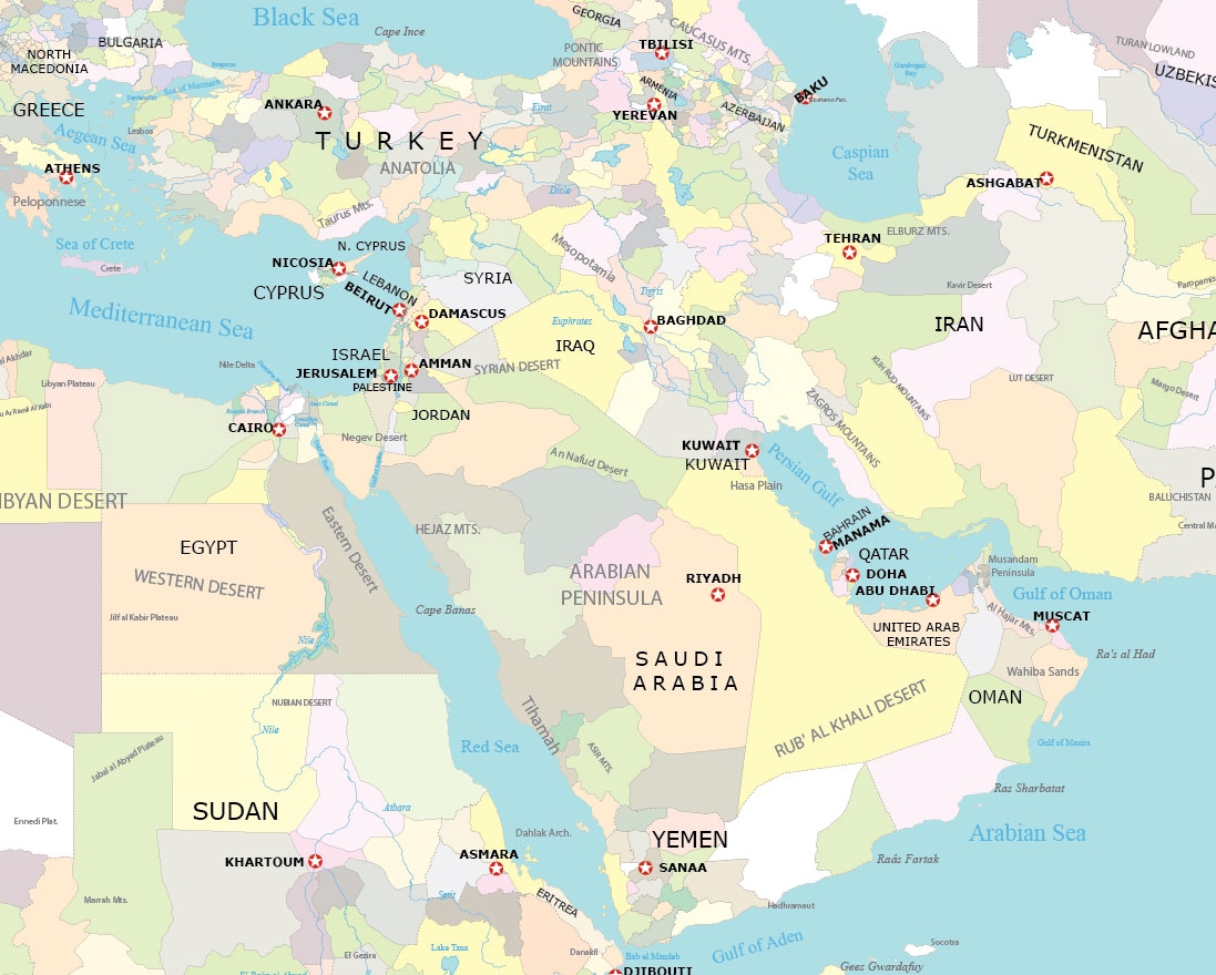Map Collection Of The Middle East GIS Geography