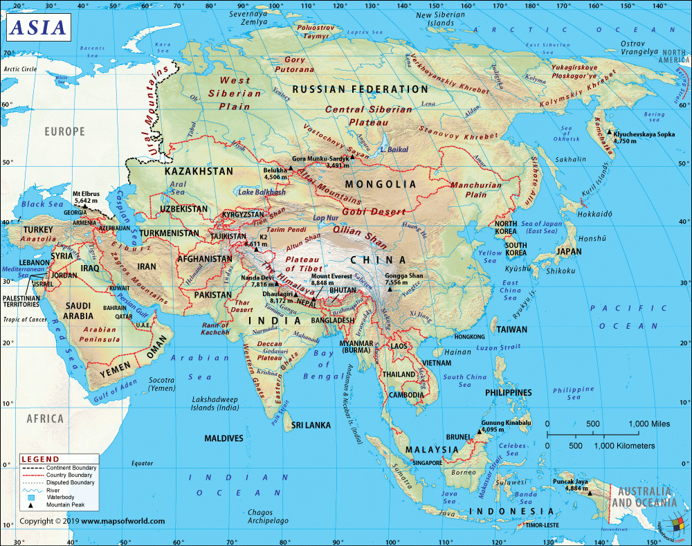 printable map of asia