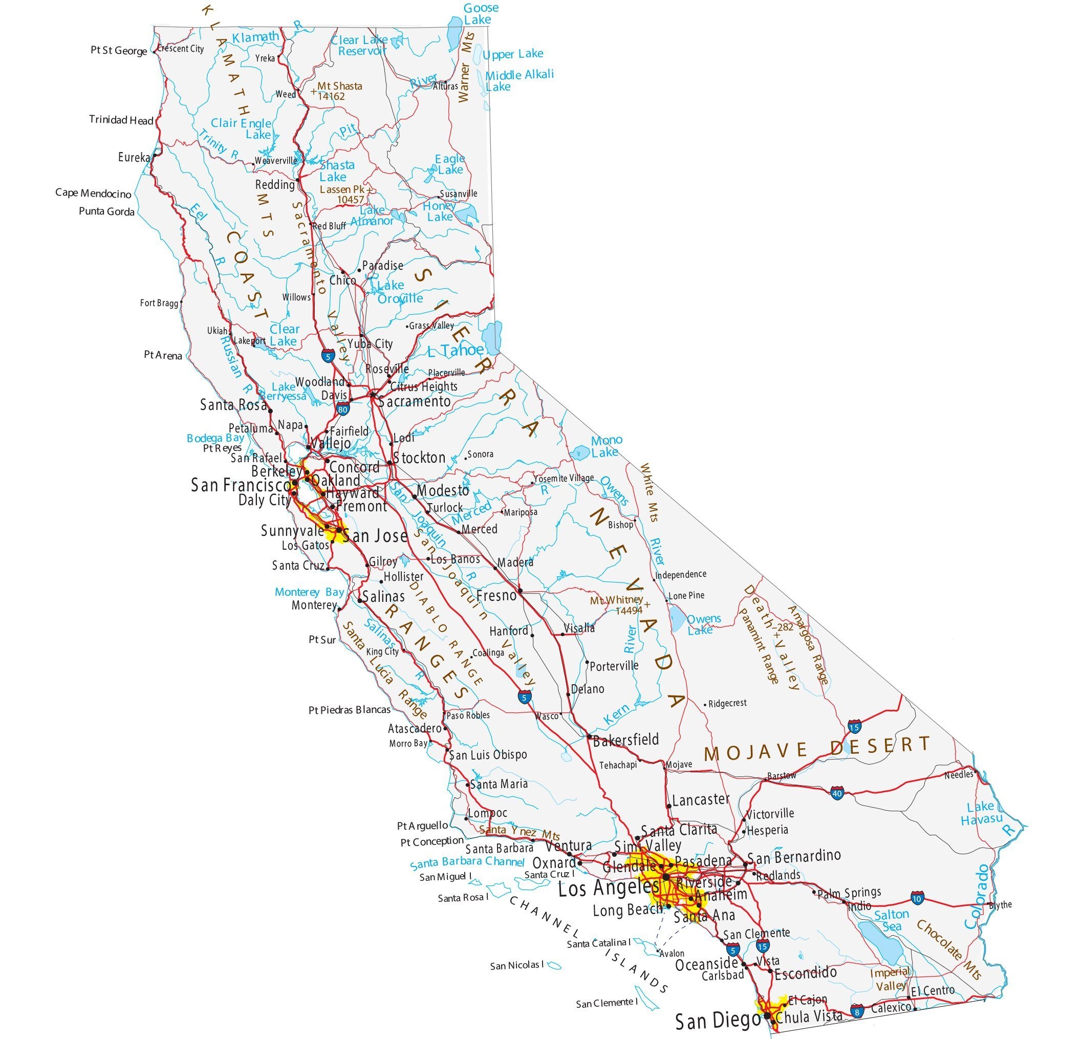 Printable Map Of California