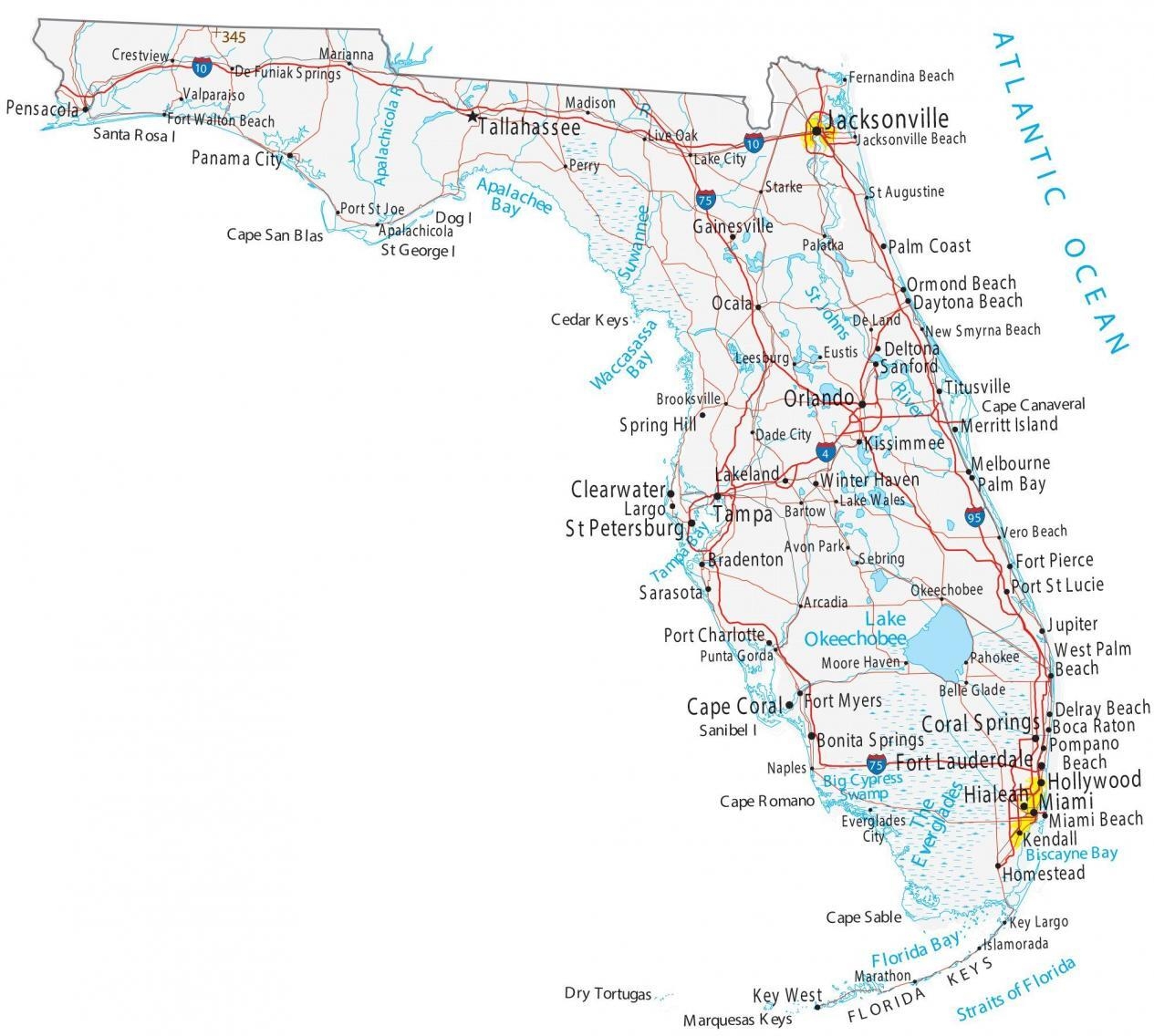 Printable Map Of Florida