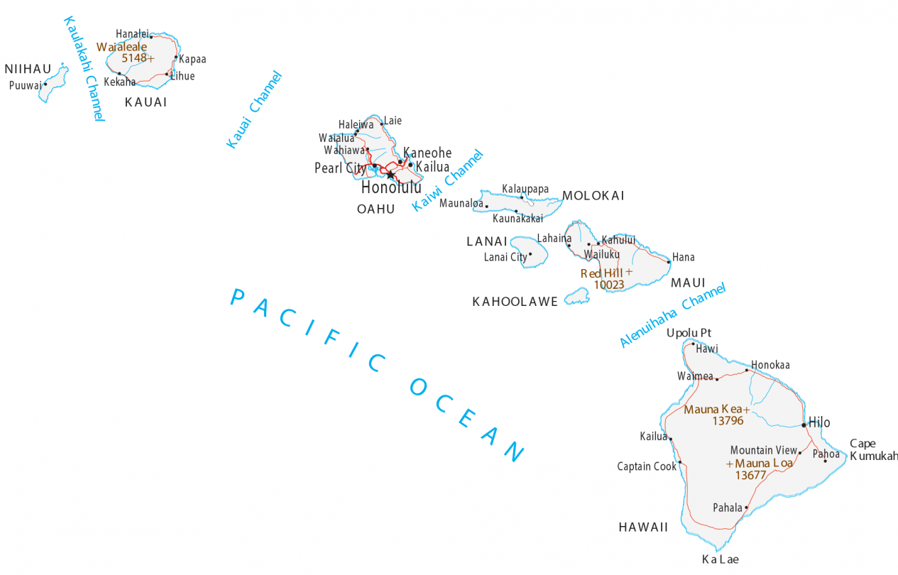 Printable Map Of Hawaii