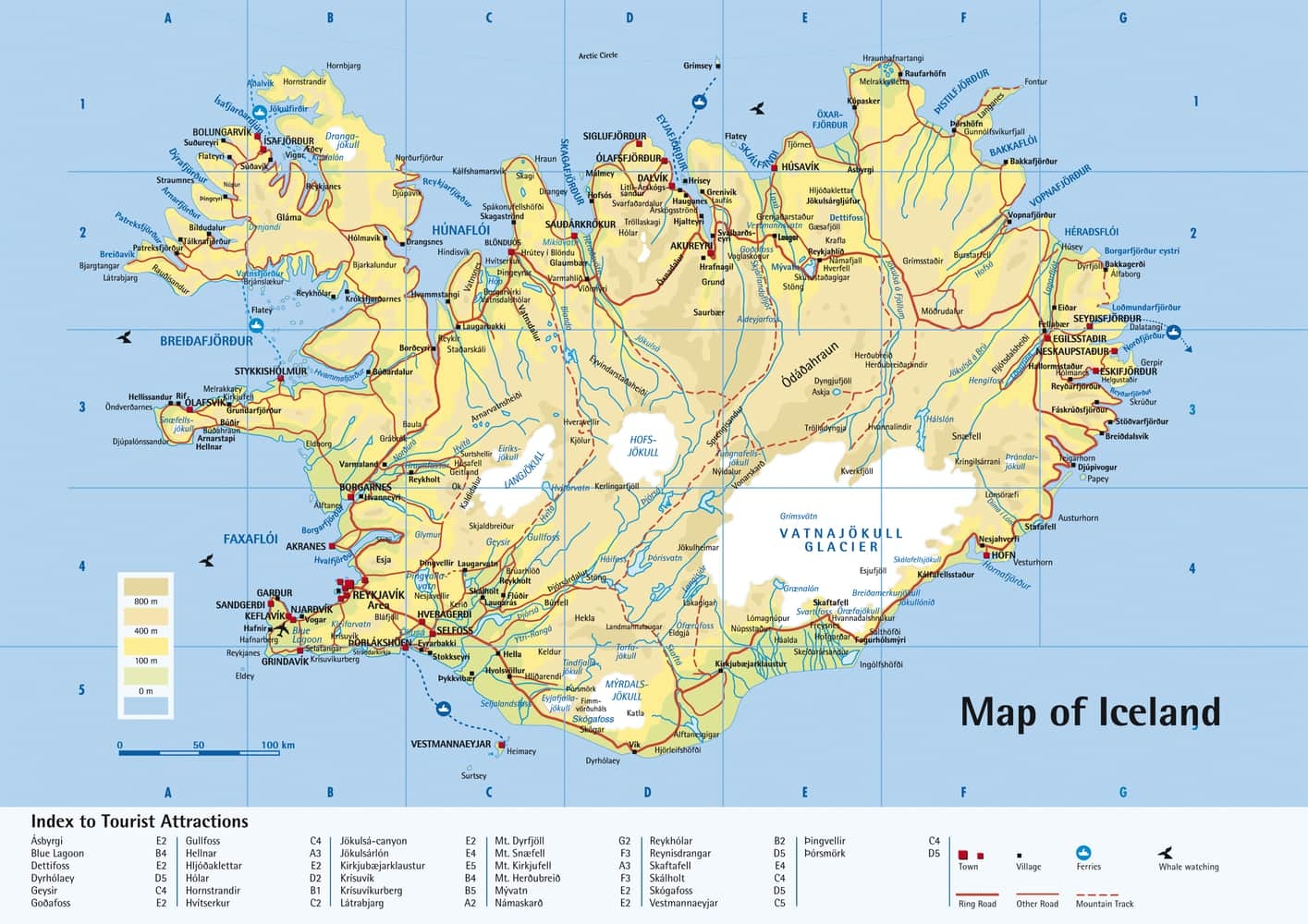 Iceland Printable Map