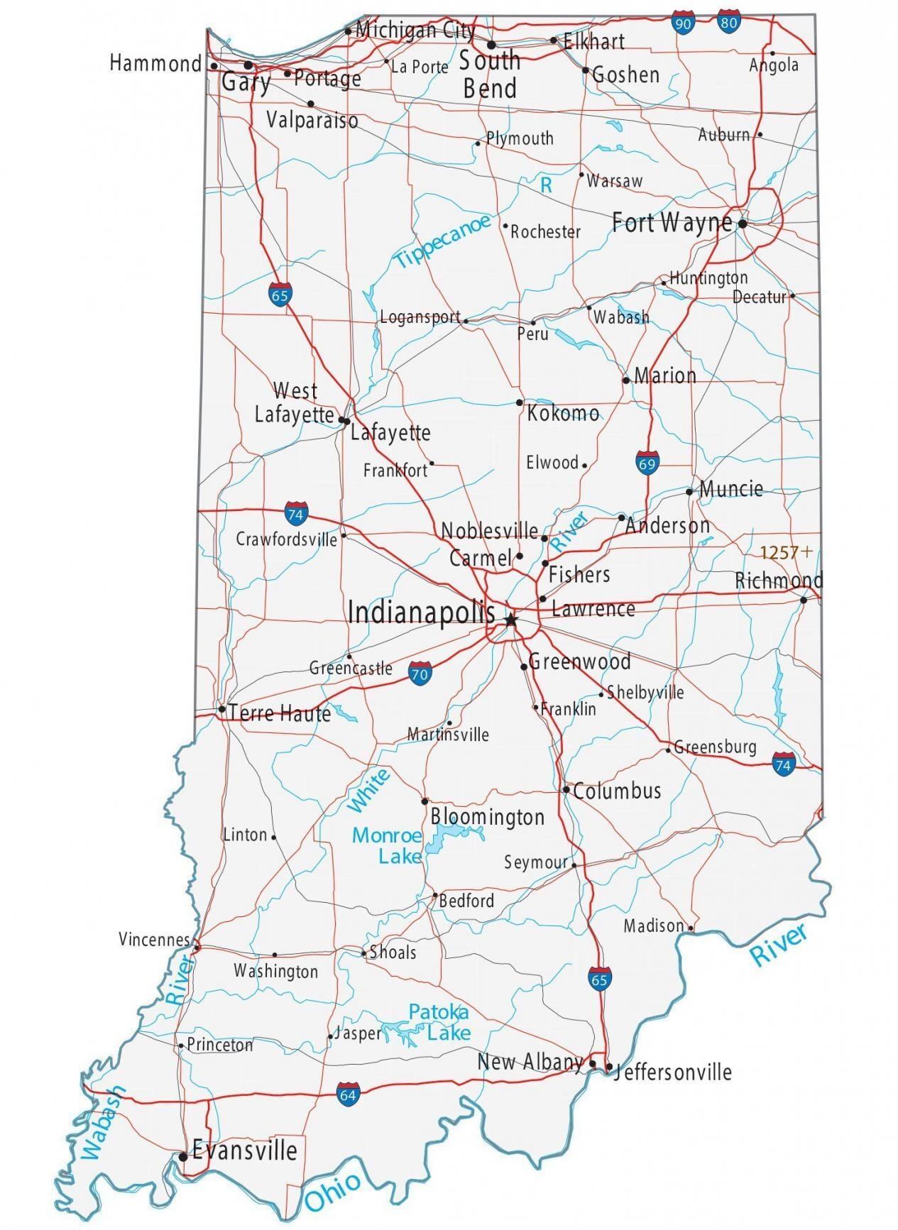 Printable Map Of Indiana