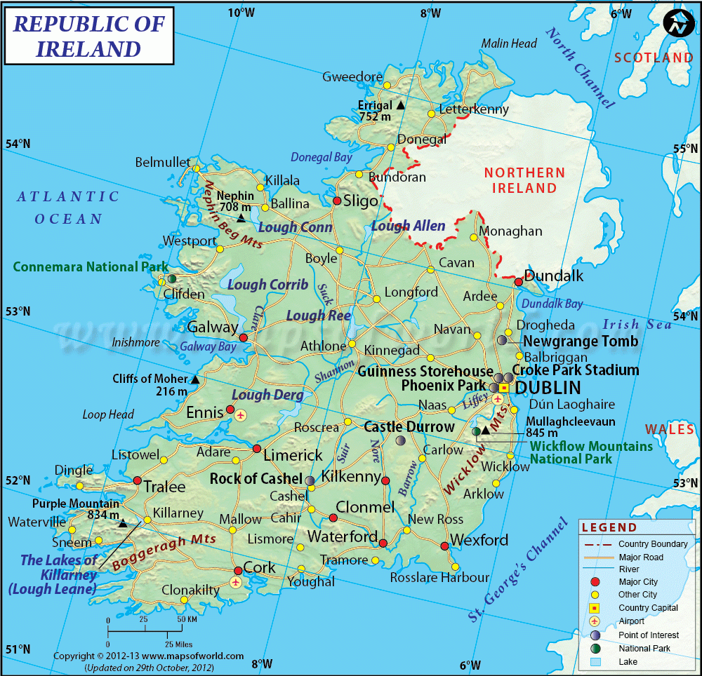 printable map of southern ireland
