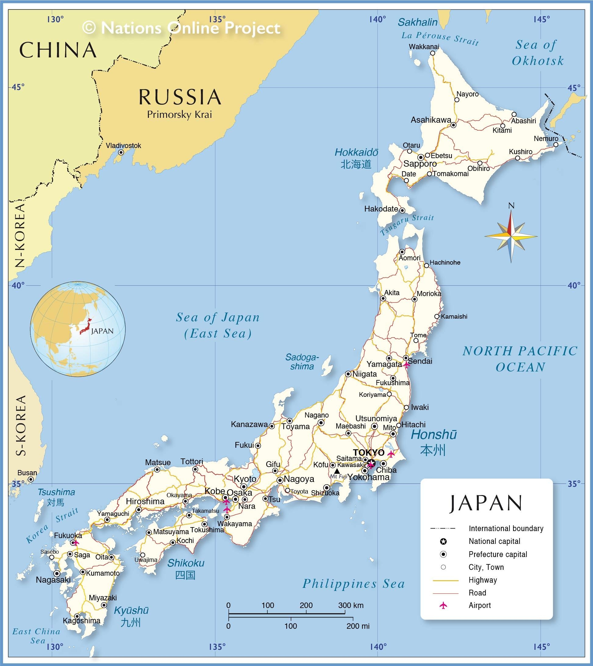 Map Of Japan Printable