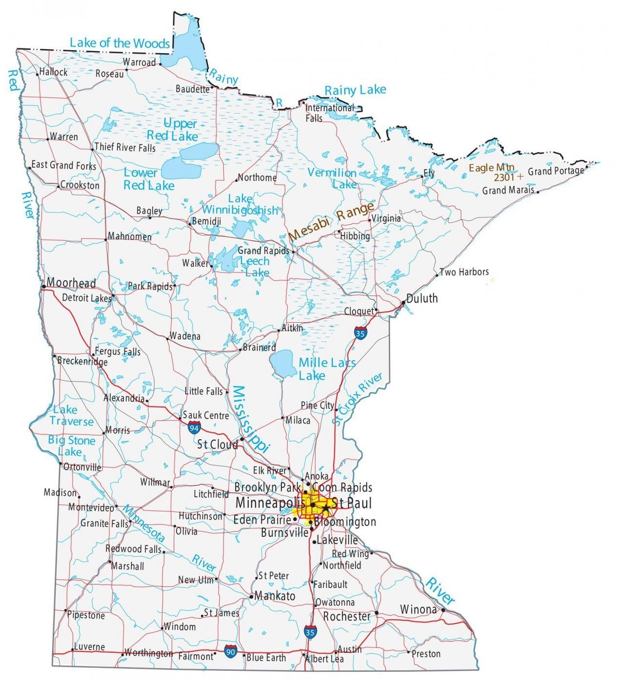 Printable Map Of Minnesota