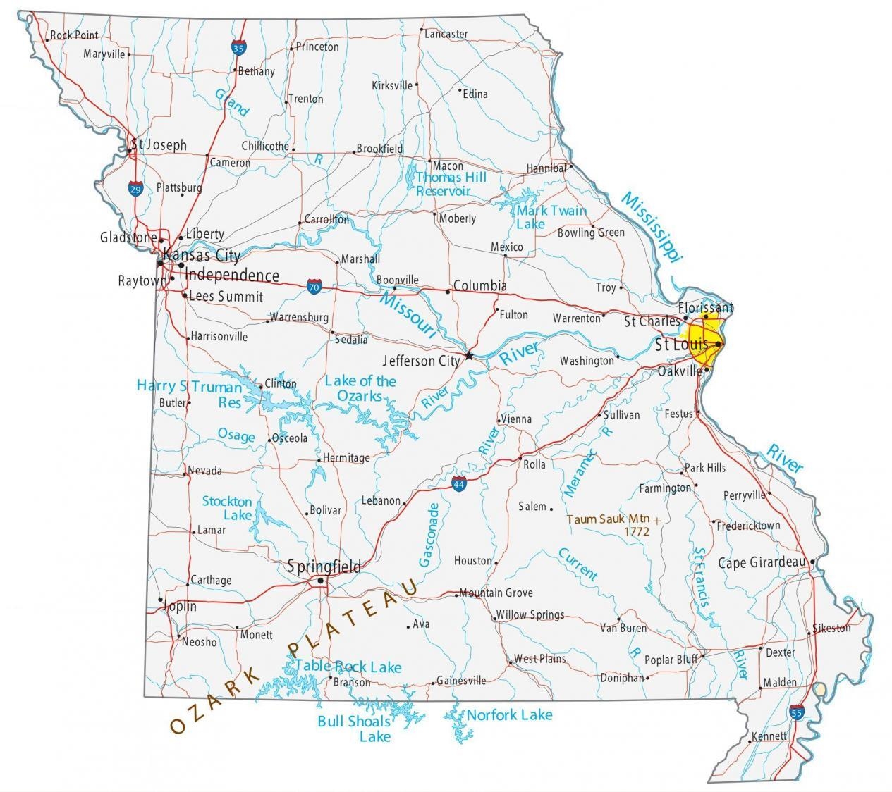 Printable Map Of Missouri