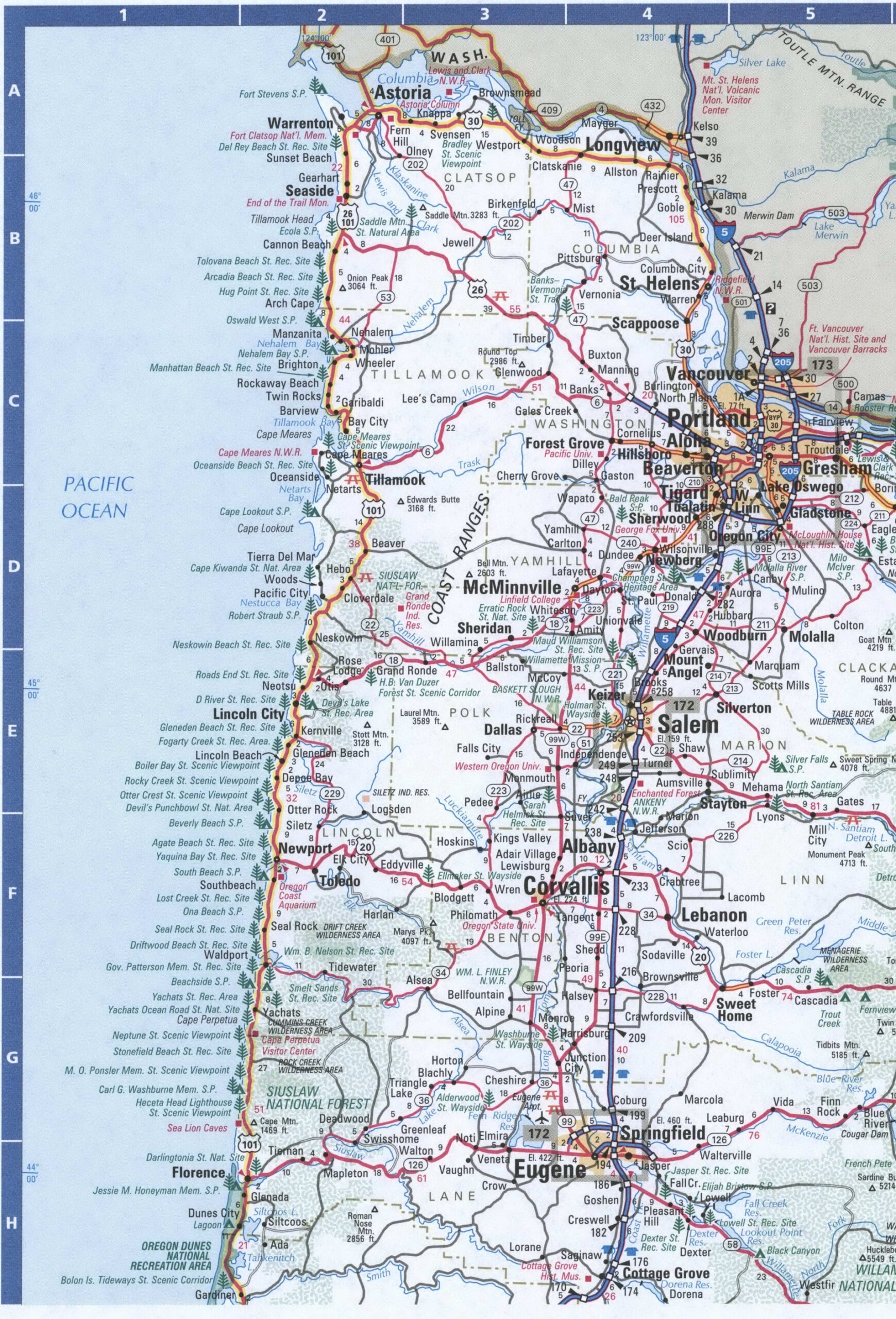 oregon coast map printable