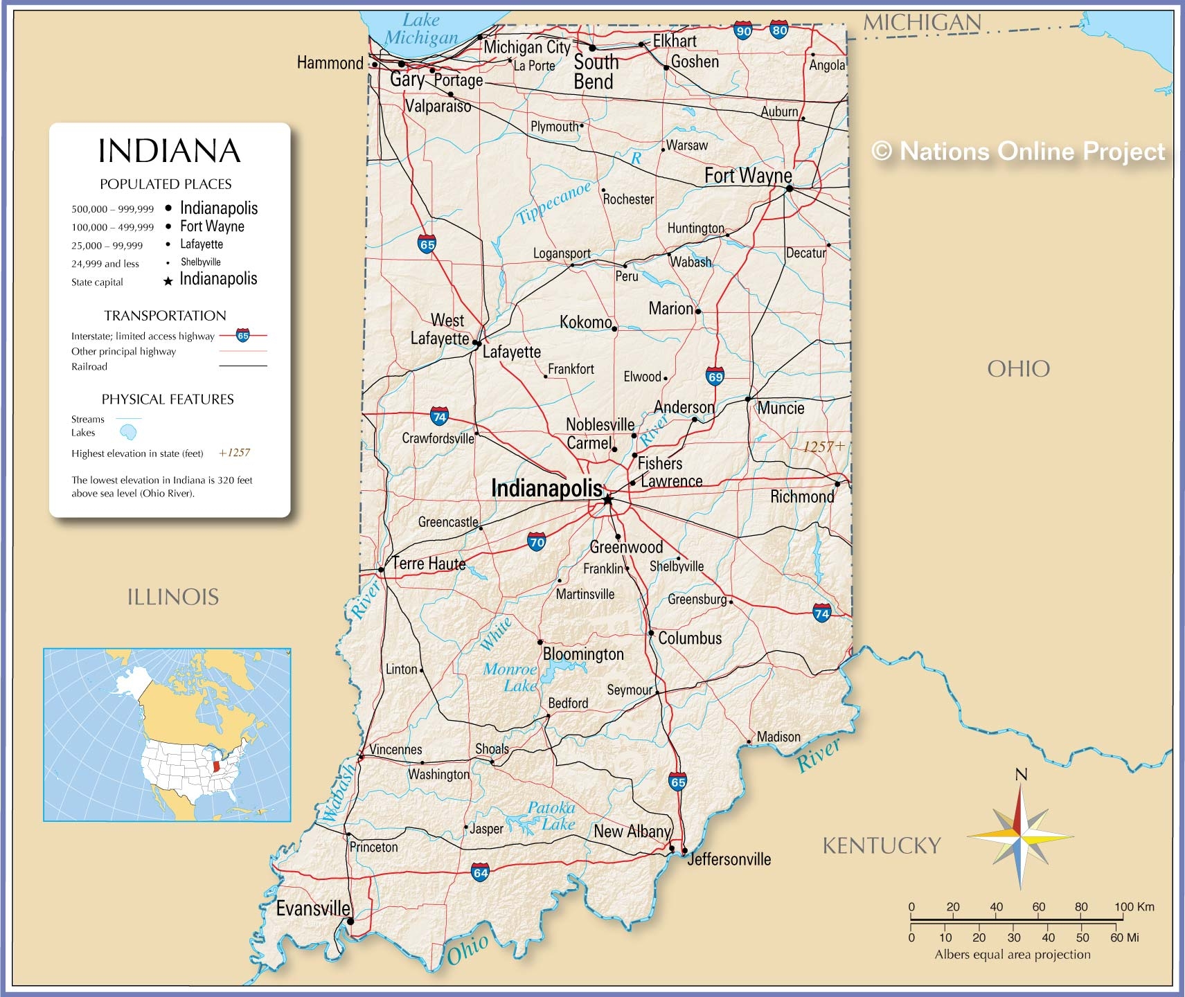 printable map of indiana