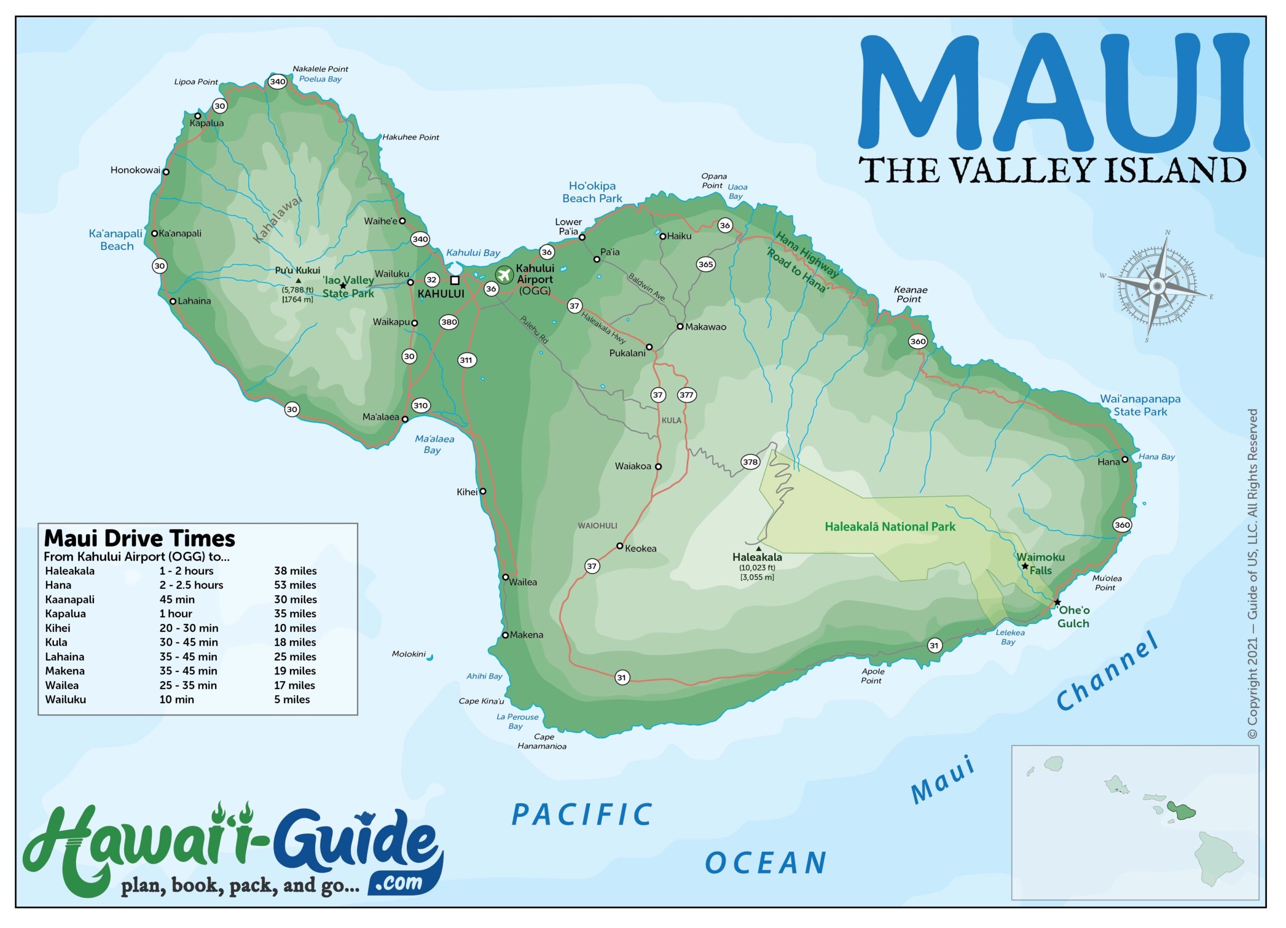 Maui Maps Updated Maui Road Travel Map