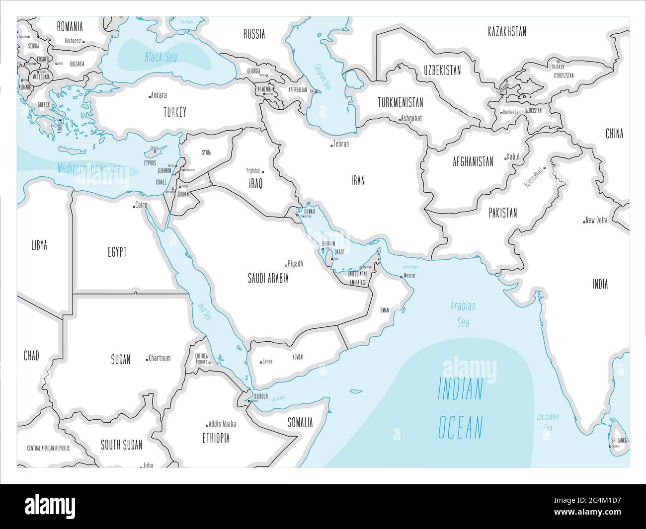 Middle East Map Cut Out Stock Images Pictures Alamy