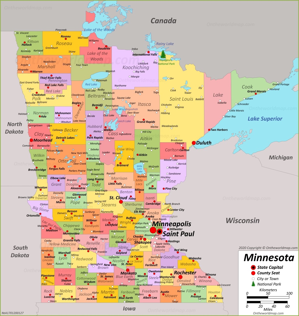Minnesota State Map USA Maps Of Minnesota MN 