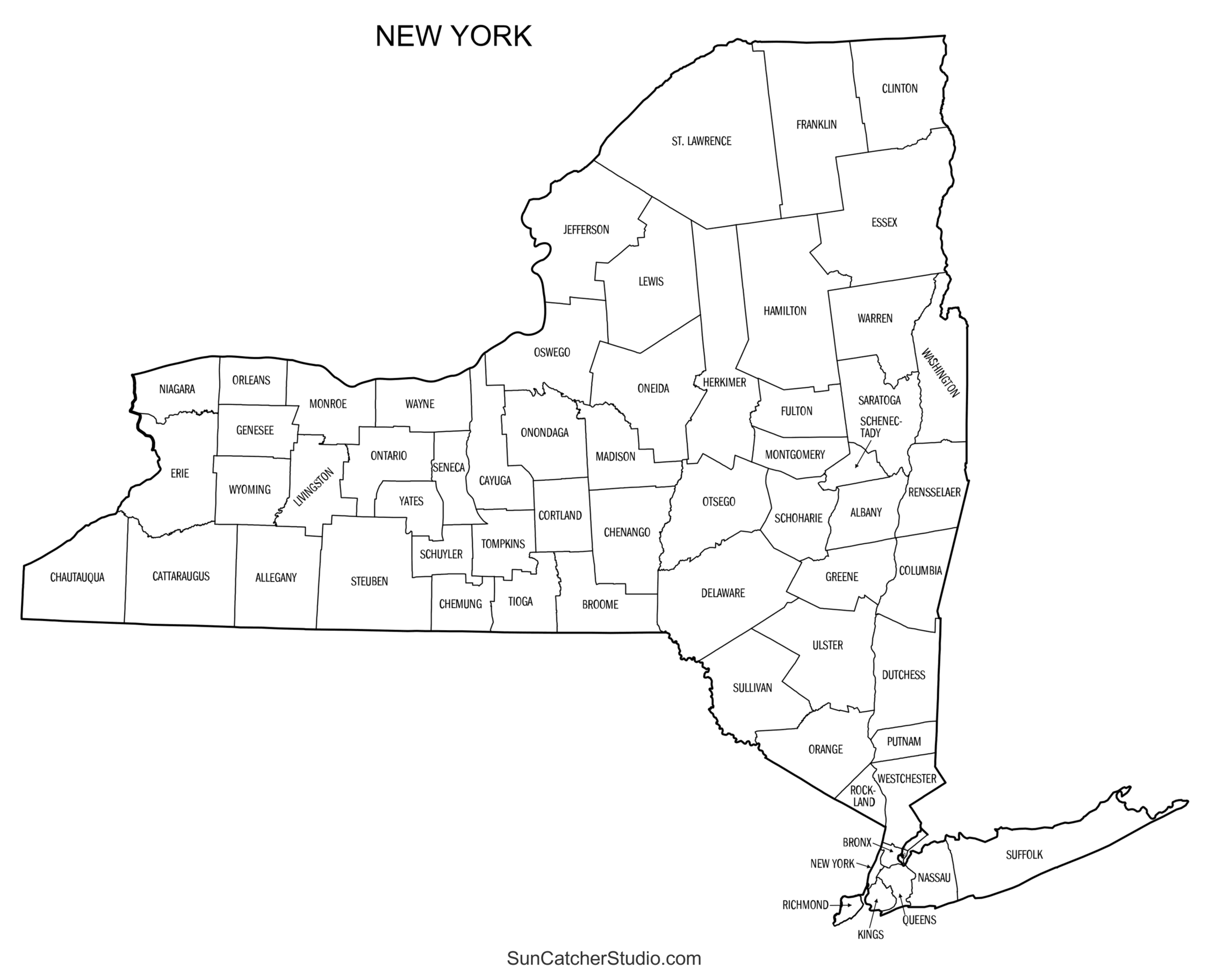 Nys County Map Printable