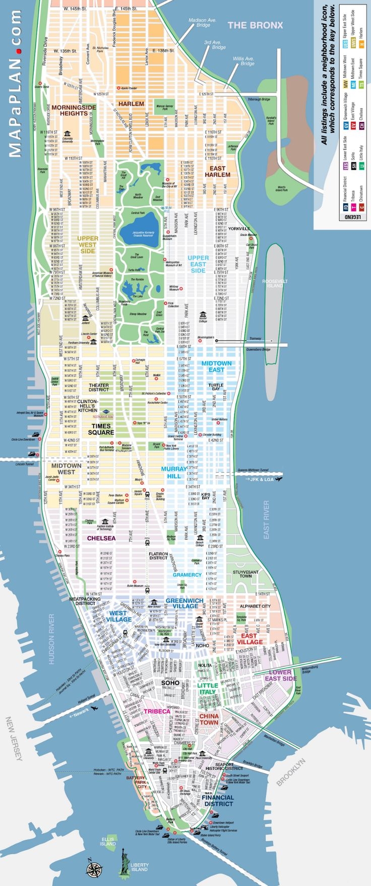 new york tourist map printable