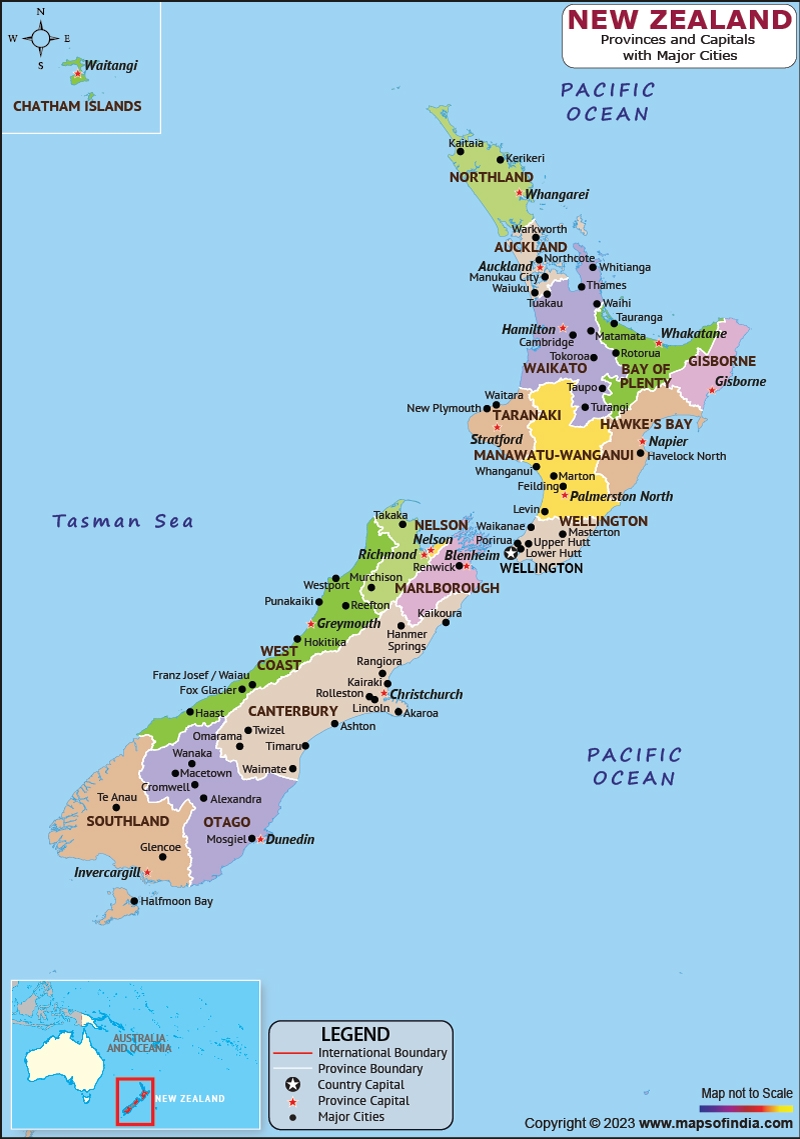 new zealand printable map