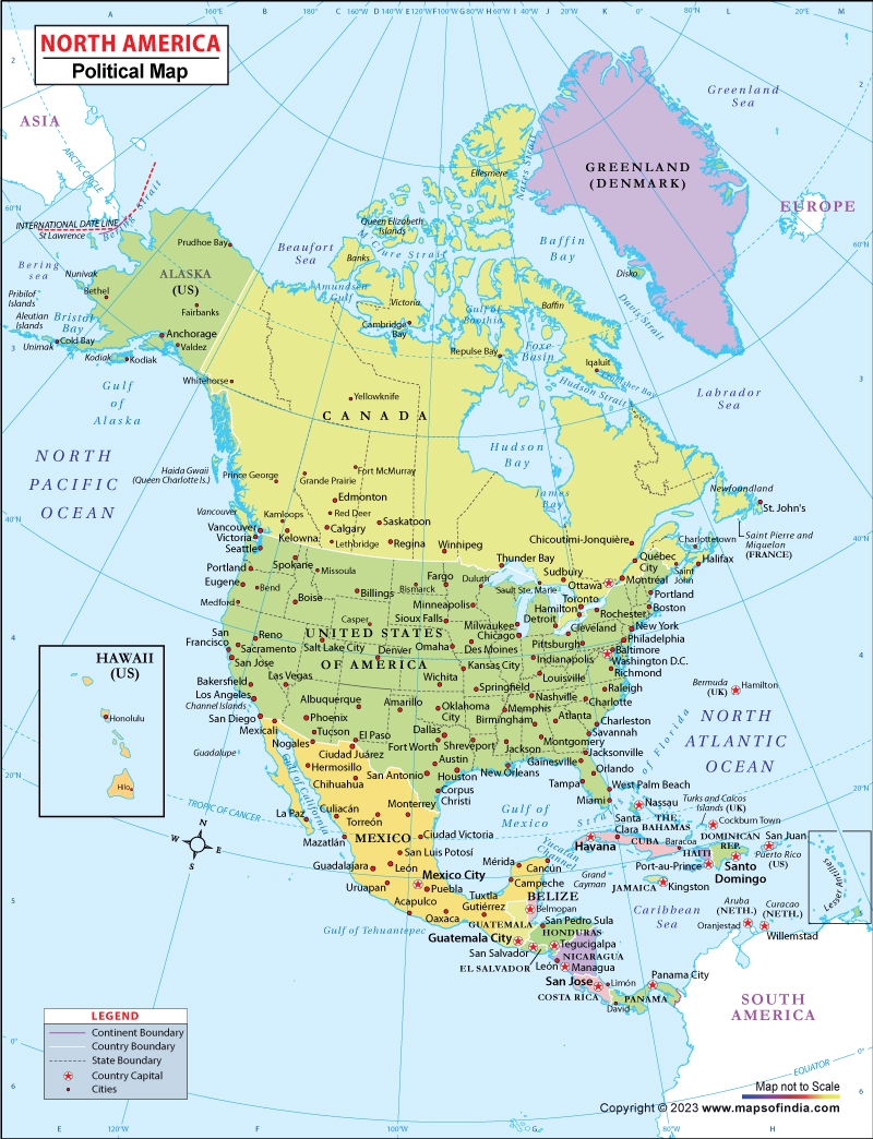 printable map north america