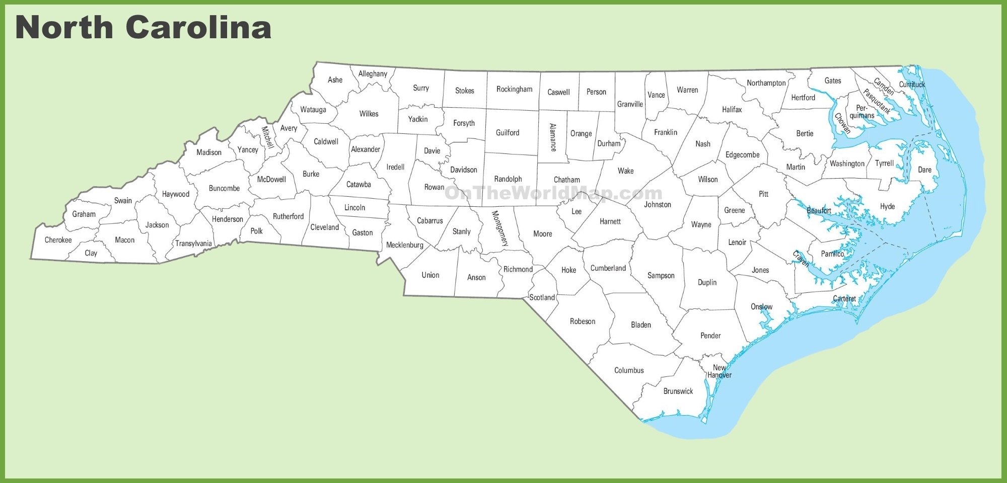 nc county map printable