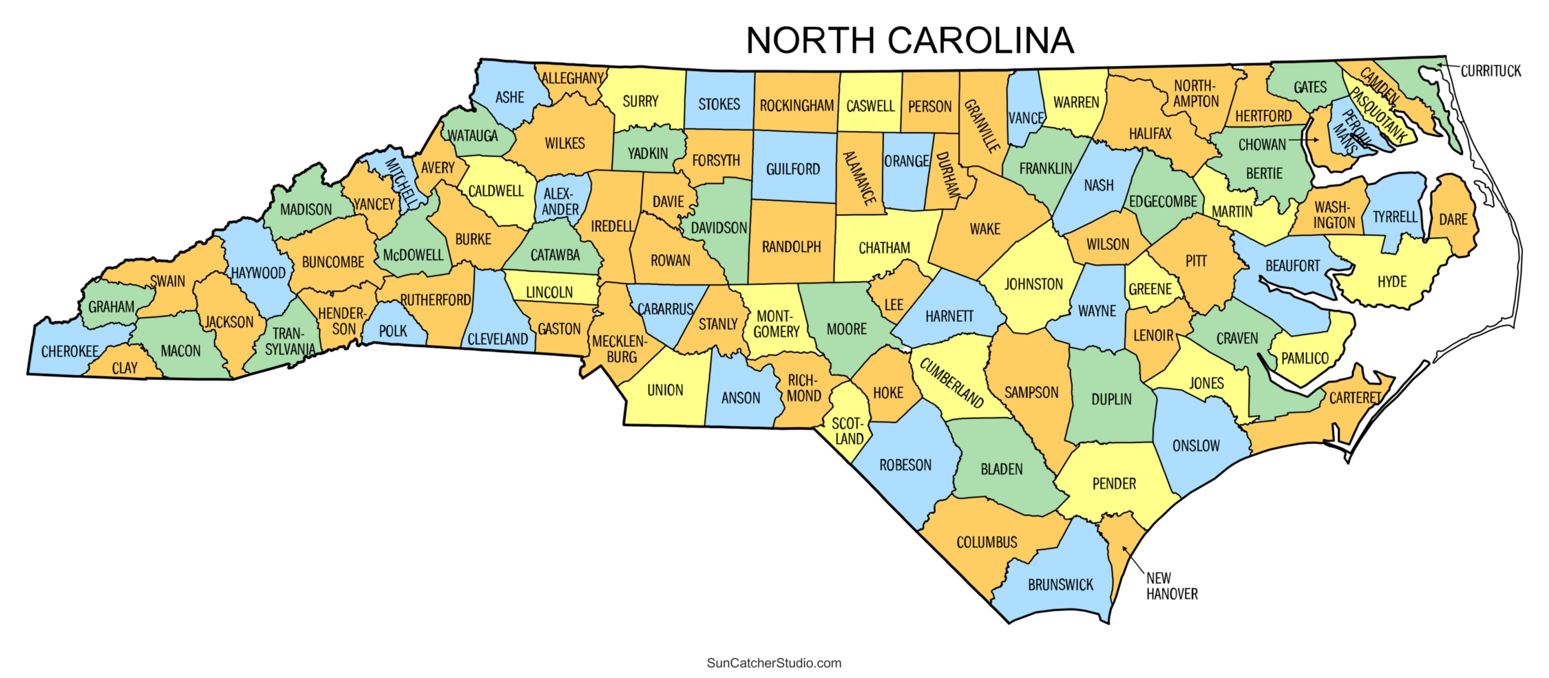 Nc County Map Printable