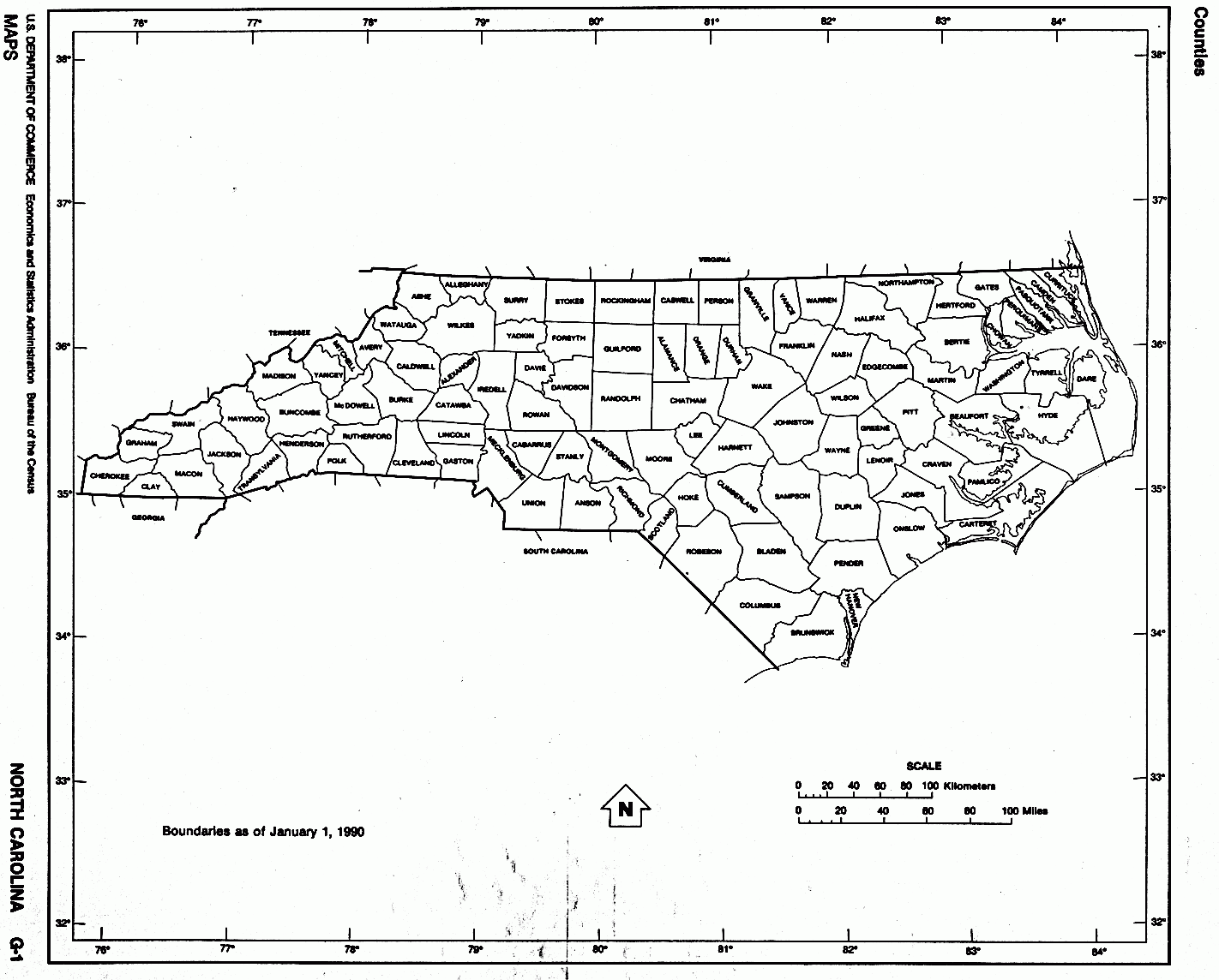 north carolina printable map