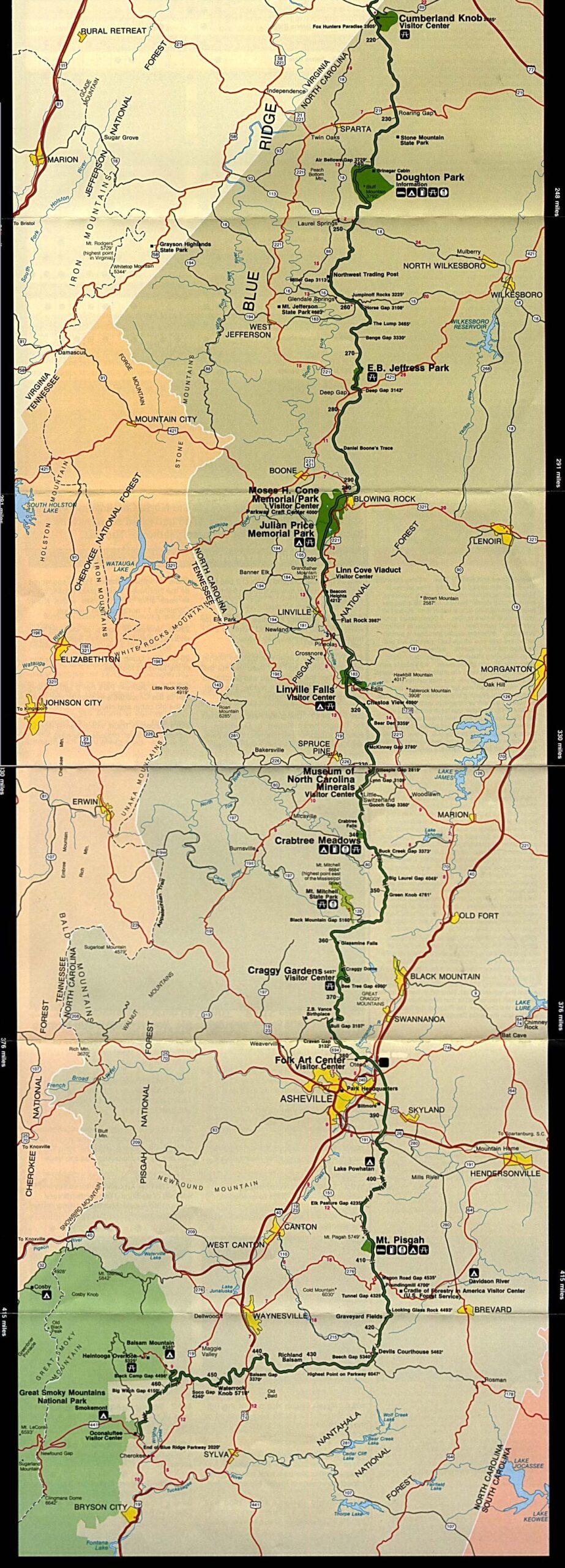 printable blue ridge parkway map