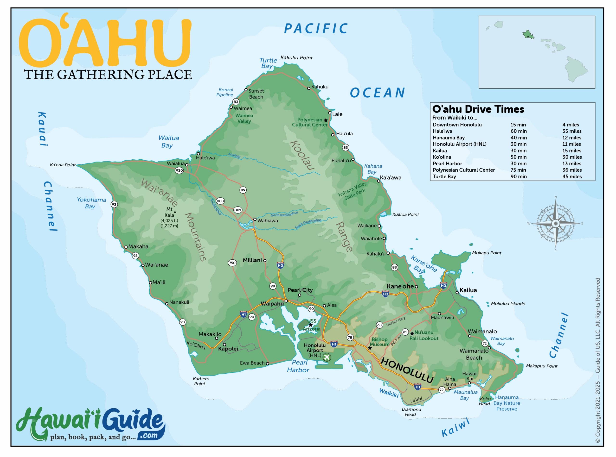 Oahu Maps Updated Travel Map Packet Printable Map HawaiiGuide