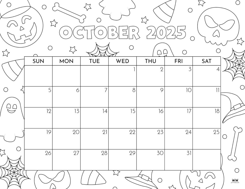 Cute 2025 Calendar Printable To Color