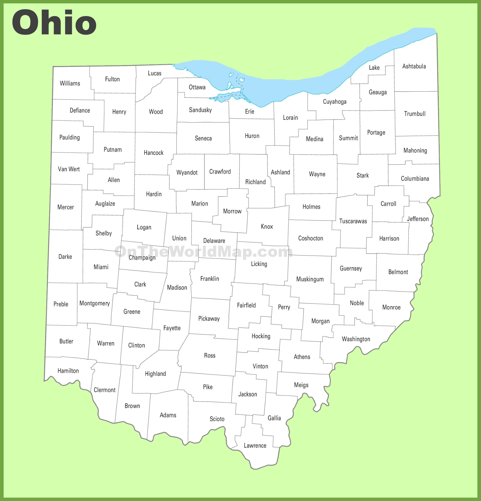 Ohio County Map Ontheworldmap Ohio County Map Ontheworldmap