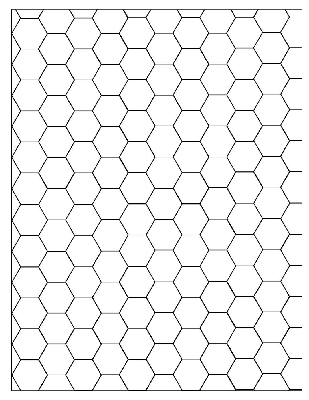 One Inch Hex Graph Paper Etsy
