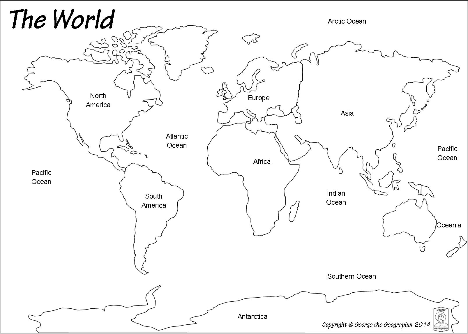 Printable Continent Map